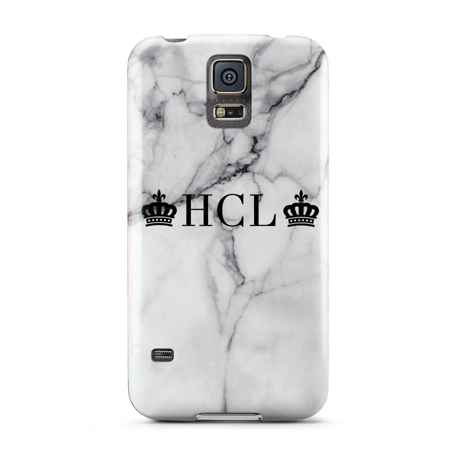 Personalised Crowns Marble Initials Samsung Galaxy S5 Case