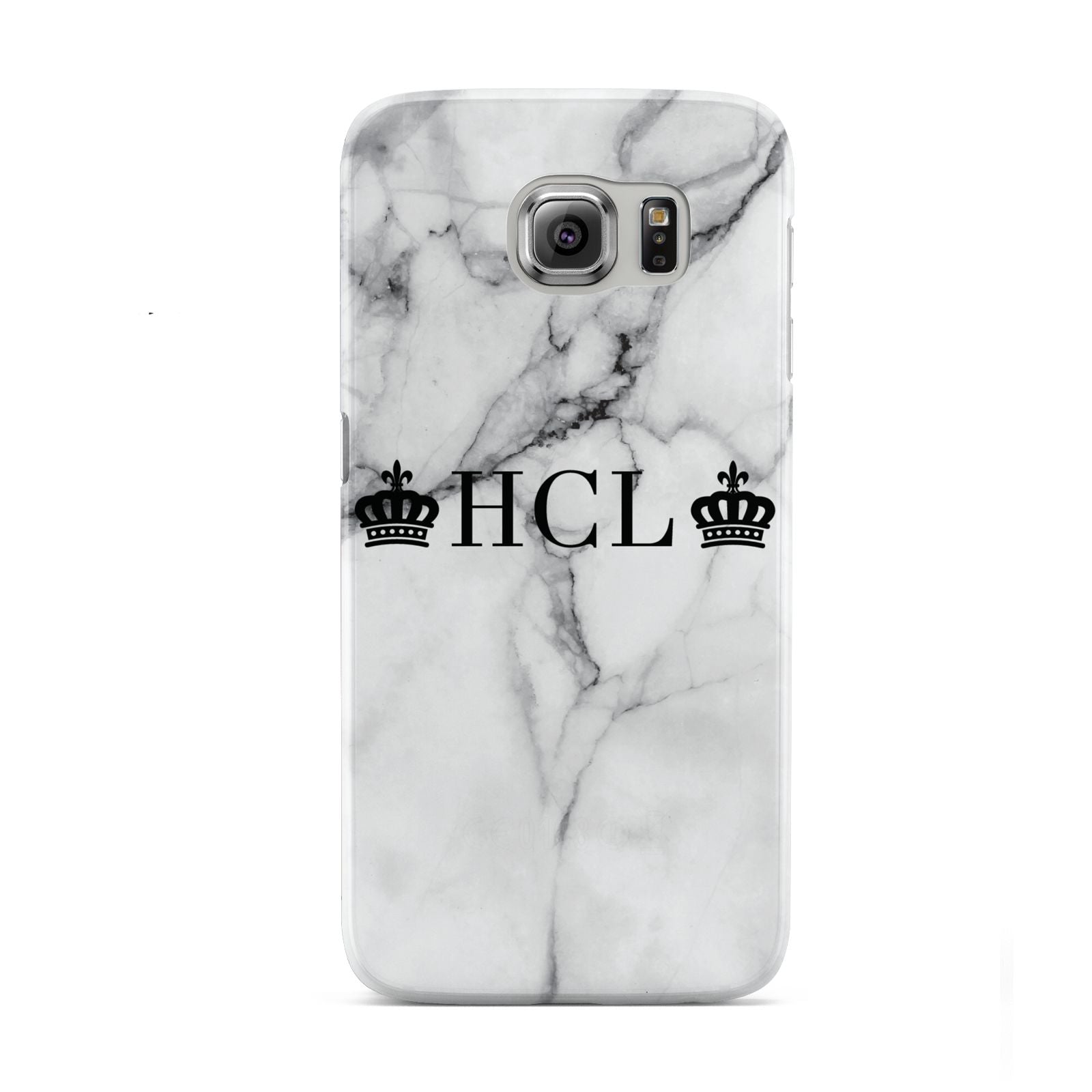 Personalised Crowns Marble Initials Samsung Galaxy S6 Case