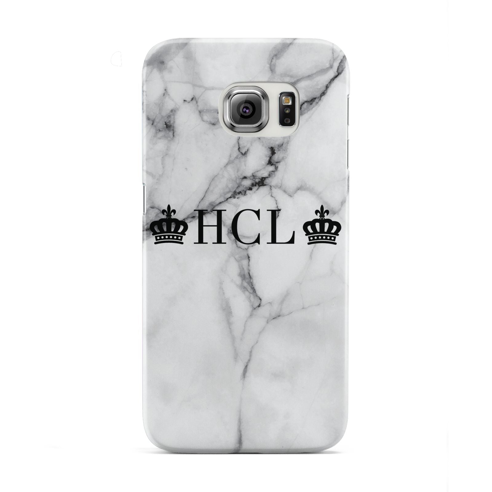 Personalised Crowns Marble Initials Samsung Galaxy S6 Edge Case