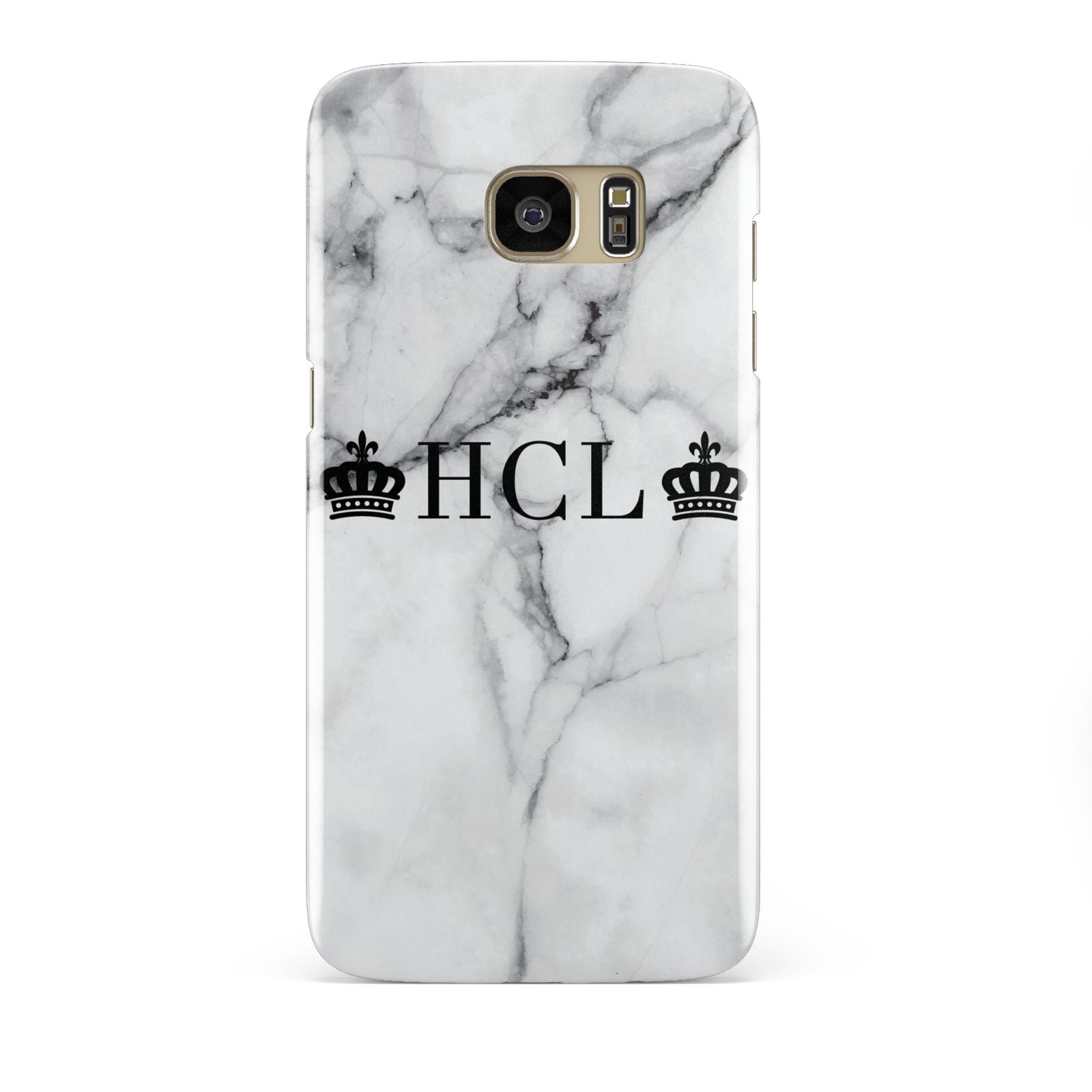 Personalised Crowns Marble Initials Samsung Galaxy S7 Edge Case