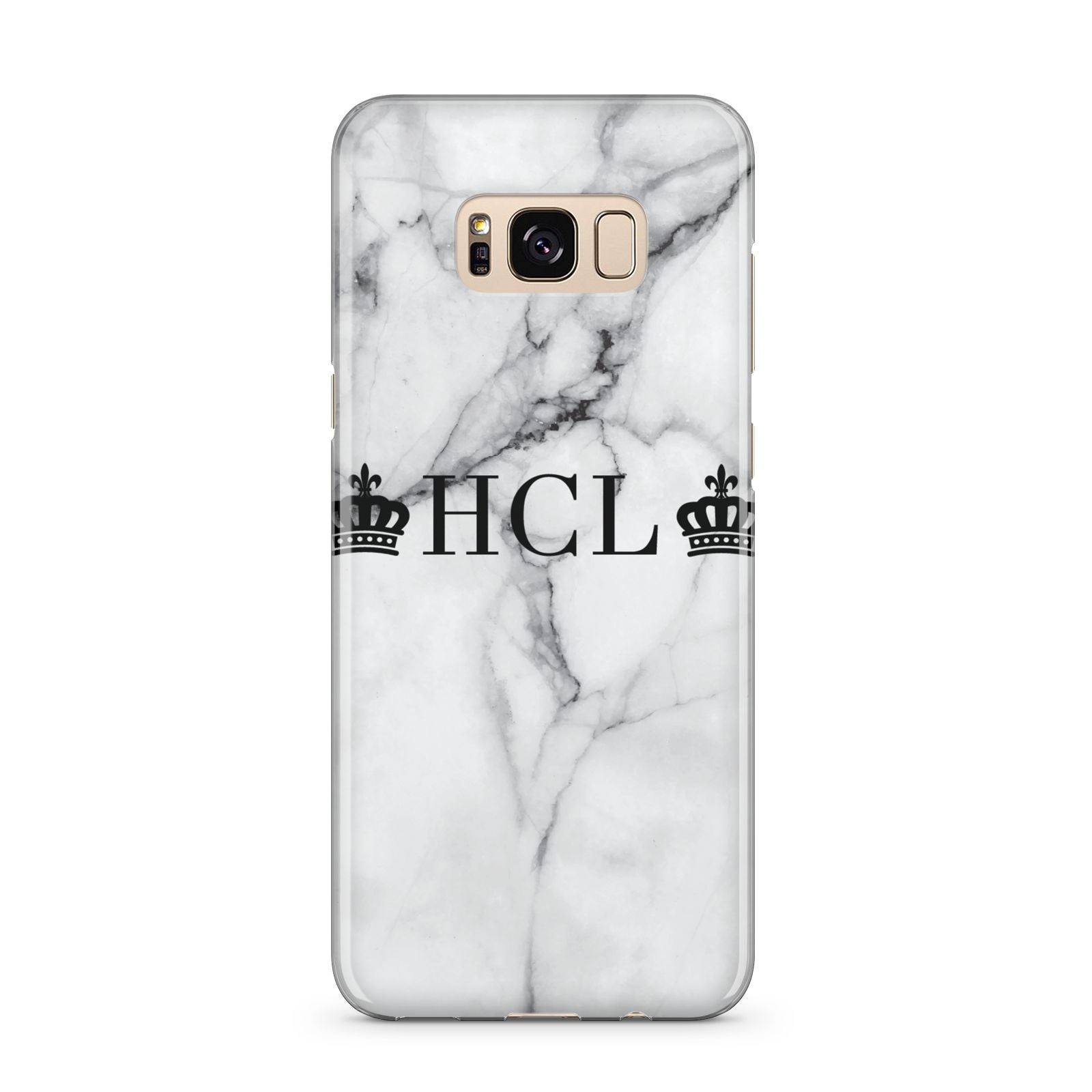 Personalised Crowns Marble Initials Samsung Galaxy S8 Plus Case