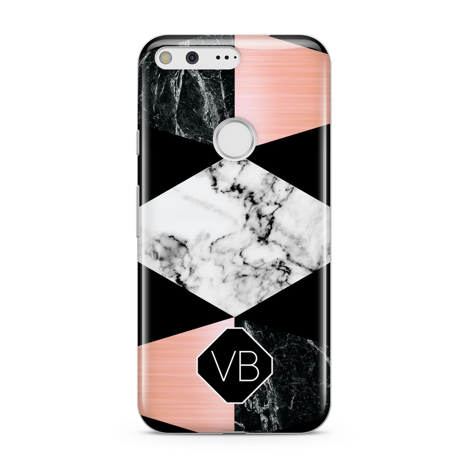 Personalised Custom Marble Initials Google Pixel Case