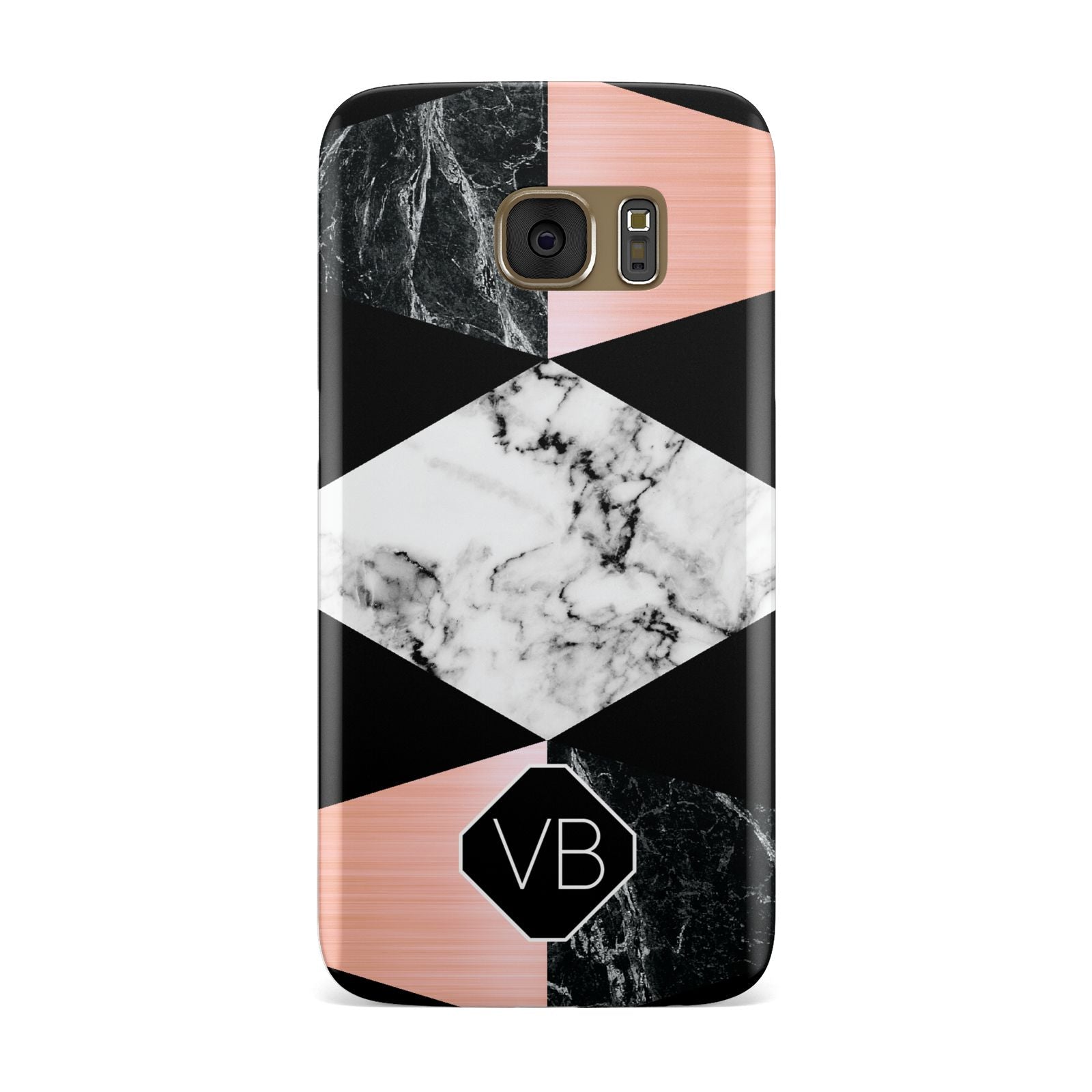 Personalised Custom Marble Initials Samsung Galaxy Case