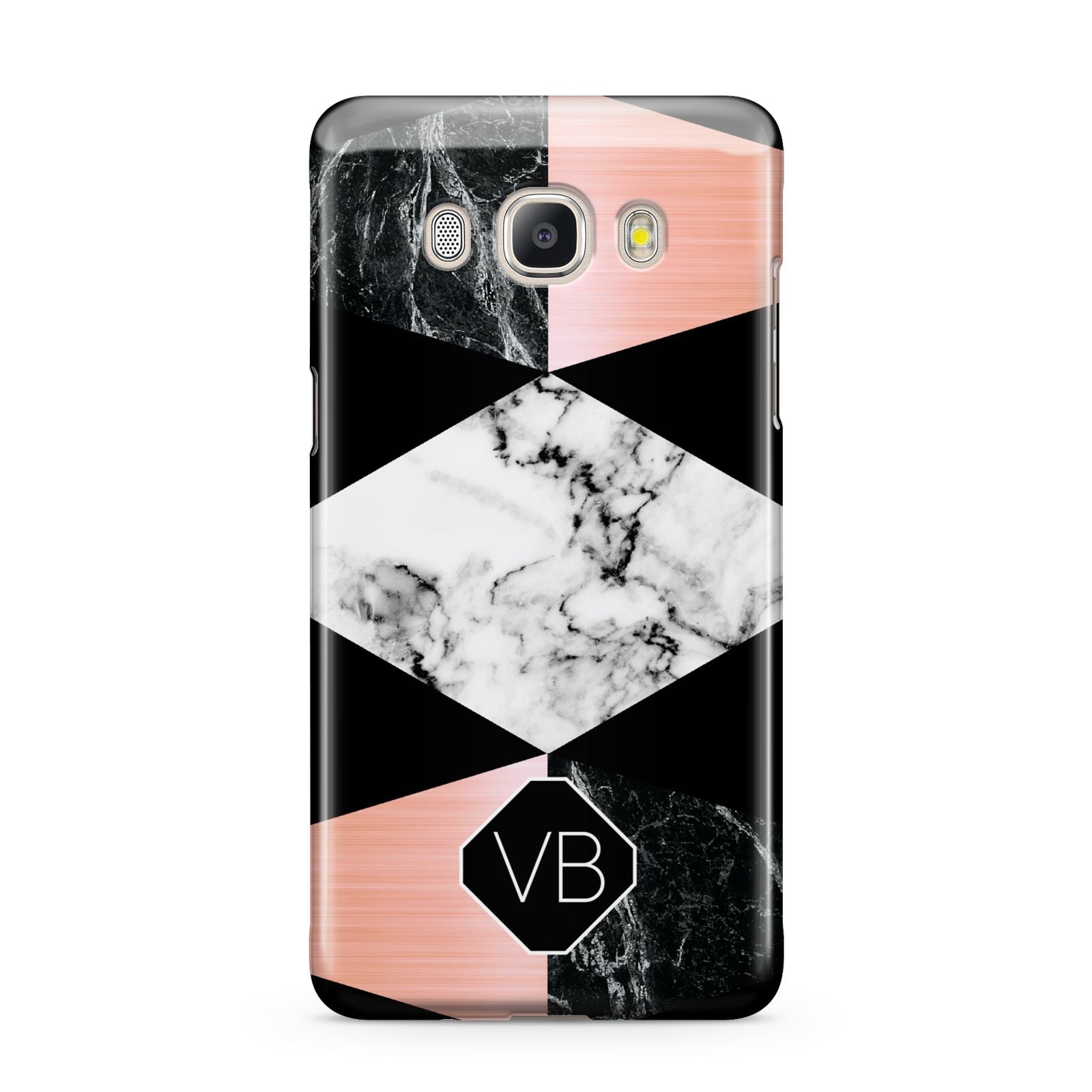 Personalised Custom Marble Initials Samsung Galaxy J5 2016 Case