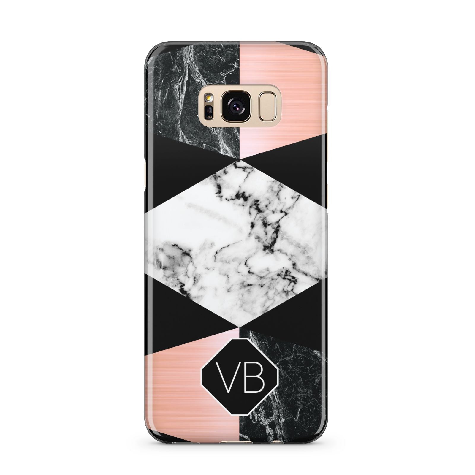 Personalised Custom Marble Initials Samsung Galaxy S8 Plus Case