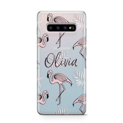 Personalised Cute Pink Flamingo Samsung Galaxy S10 Case