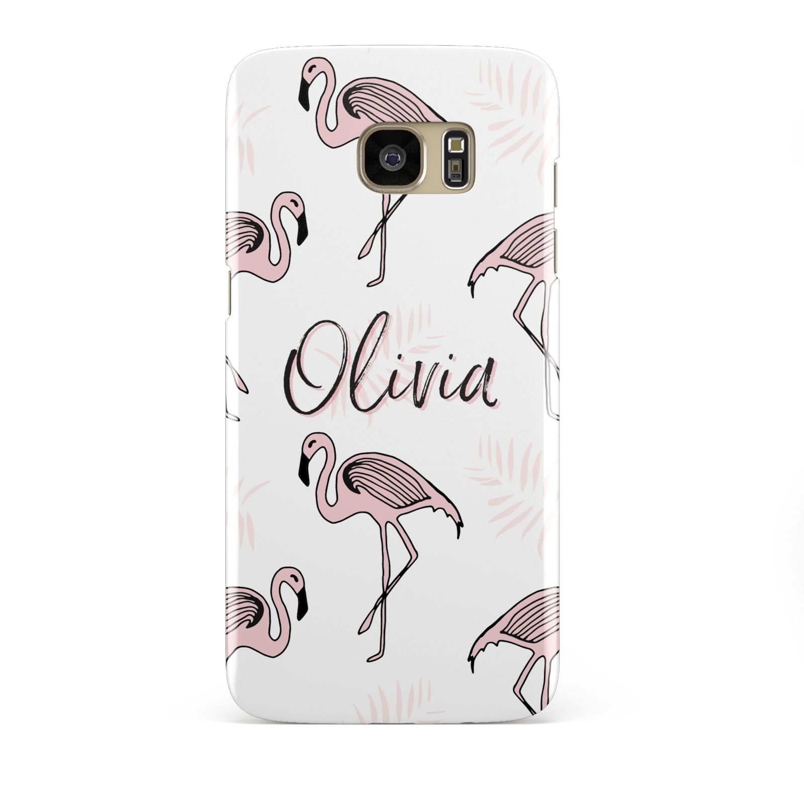 Personalised Cute Pink Flamingo Samsung Galaxy S7 Edge Case