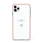 Personalised Cutout Name Heart Clear White iPhone 11 Pro Max Impact Pink Edge Case