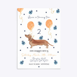 Personalised Dachshund Birthday Invitation