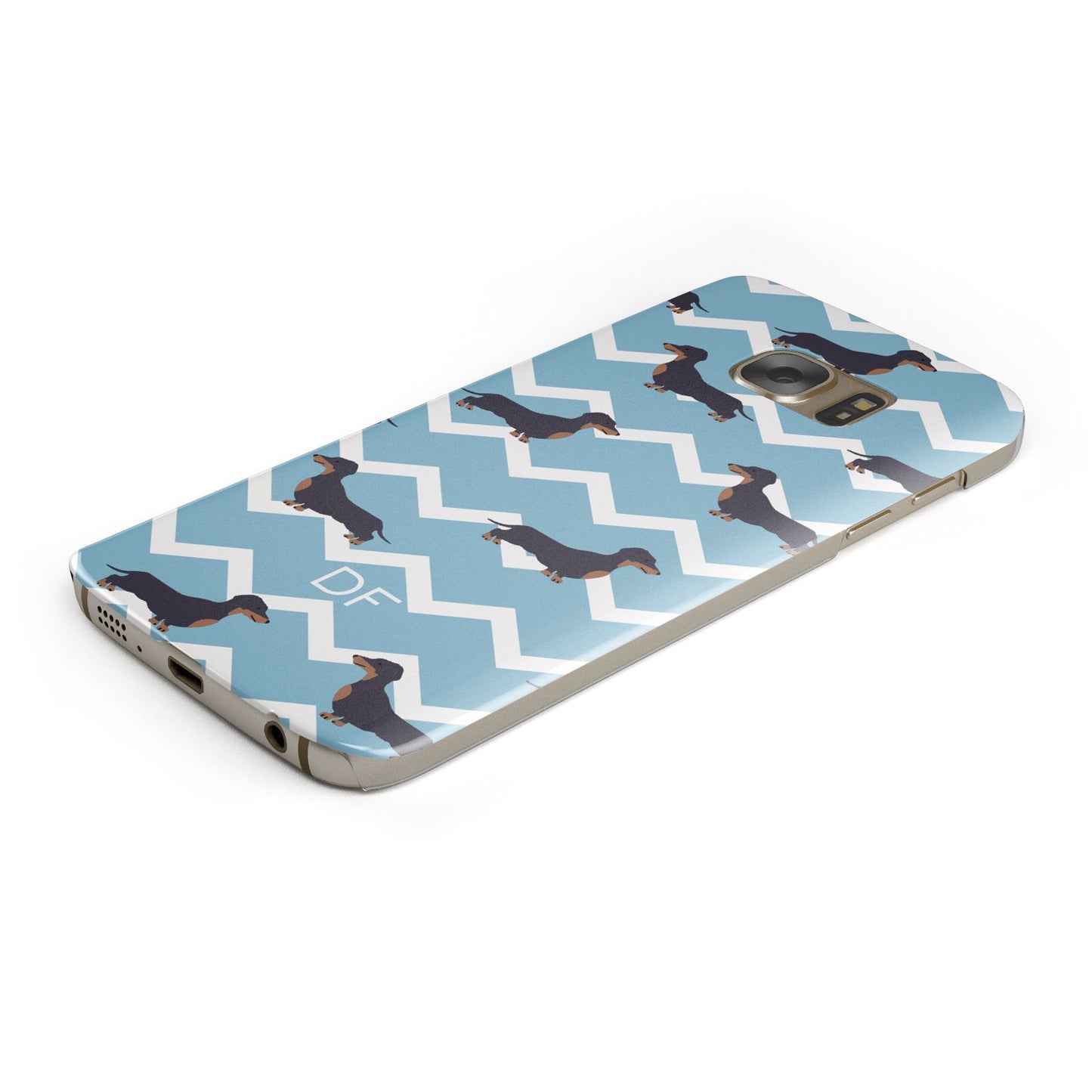 Personalised Dachshund Protective Samsung Galaxy Case Angled Image