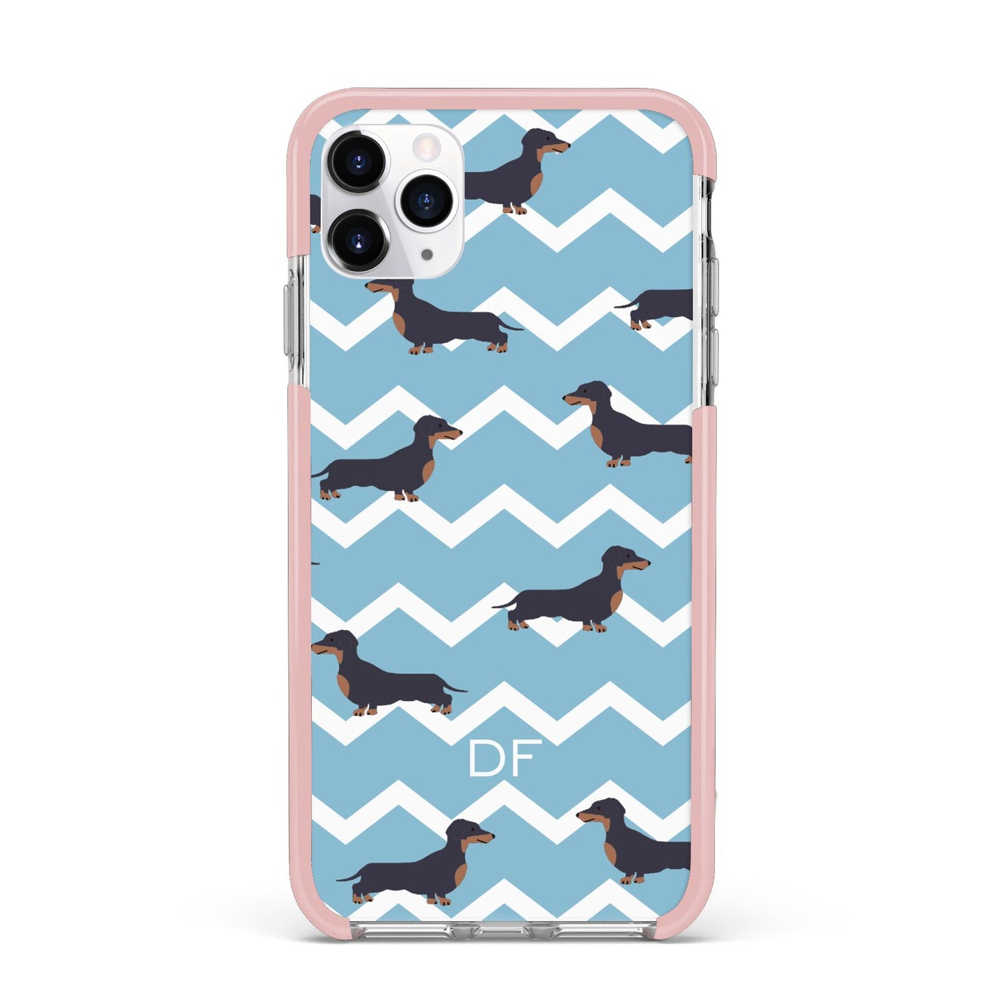 Personalised Dachshund iPhone 11 Pro Max Impact Pink Edge Case