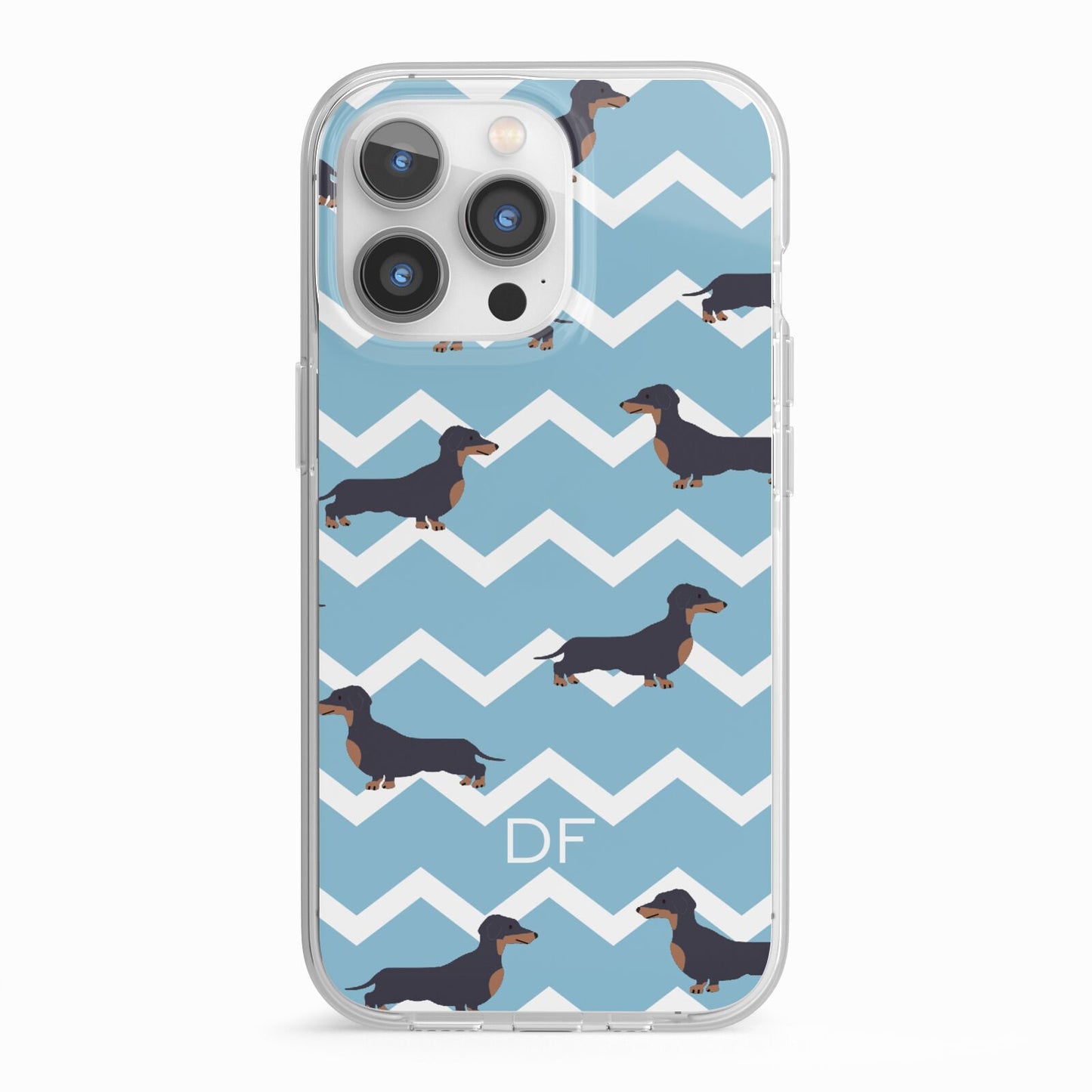 Personalised Dachshund iPhone 13 Pro TPU Impact Case with White Edges