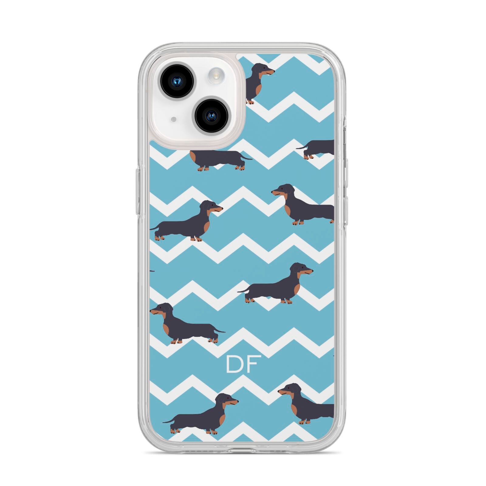 Personalised Dachshund iPhone 14 Clear Tough Case Starlight