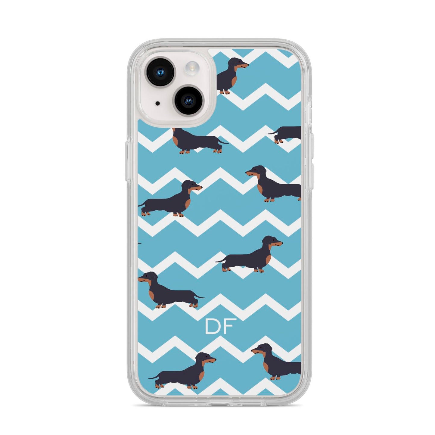 Personalised Dachshund iPhone 14 Plus Clear Tough Case Starlight