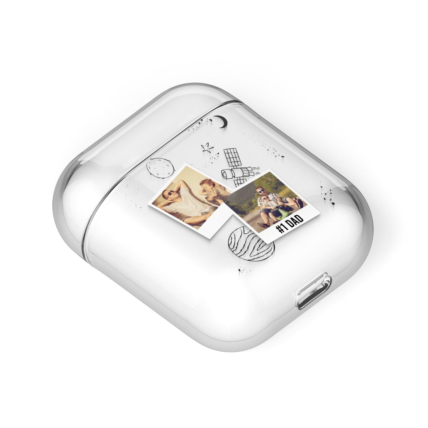Personalised Dad Photos AirPods Case Laid Flat
