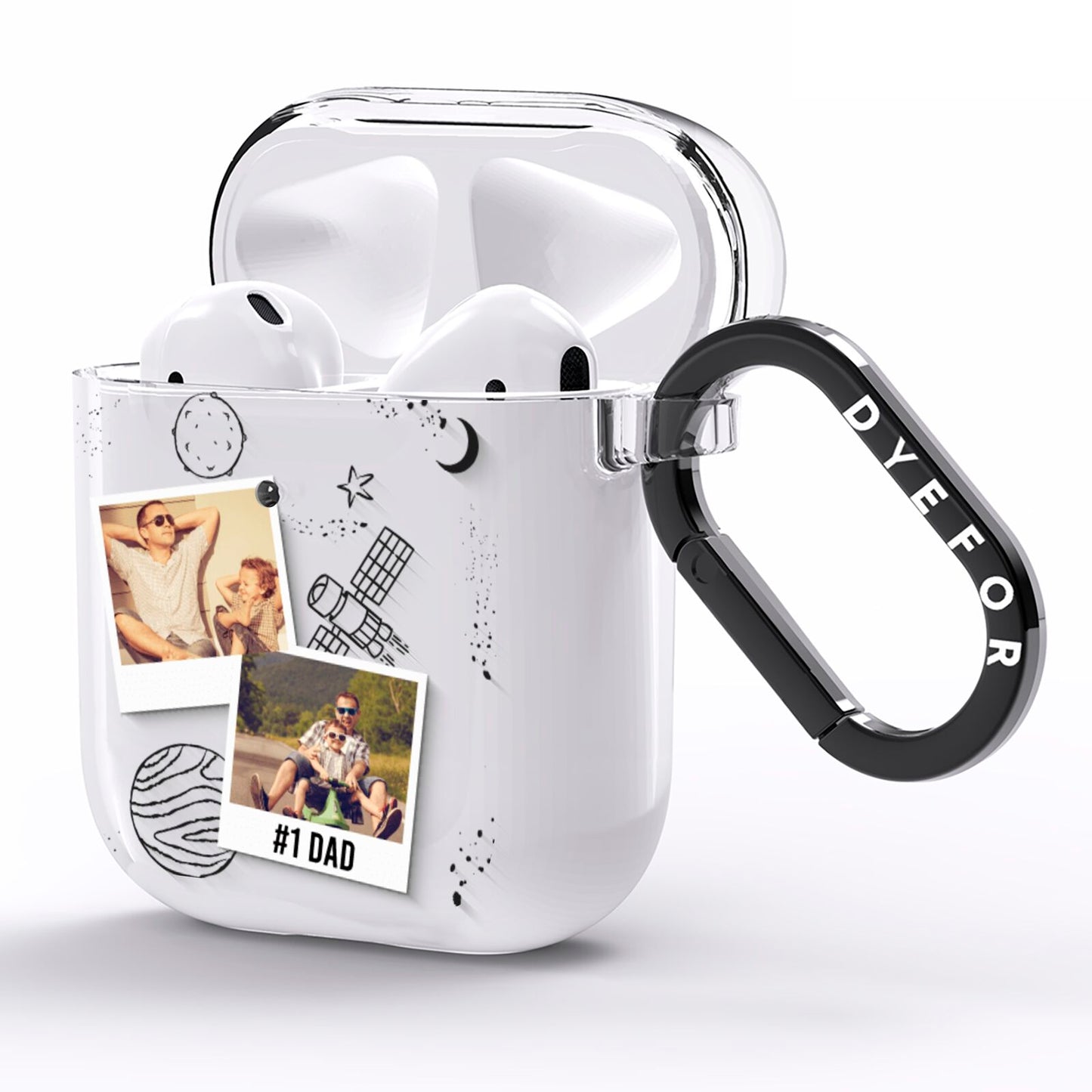 Personalised Dad Photos AirPods Clear Case Side Image