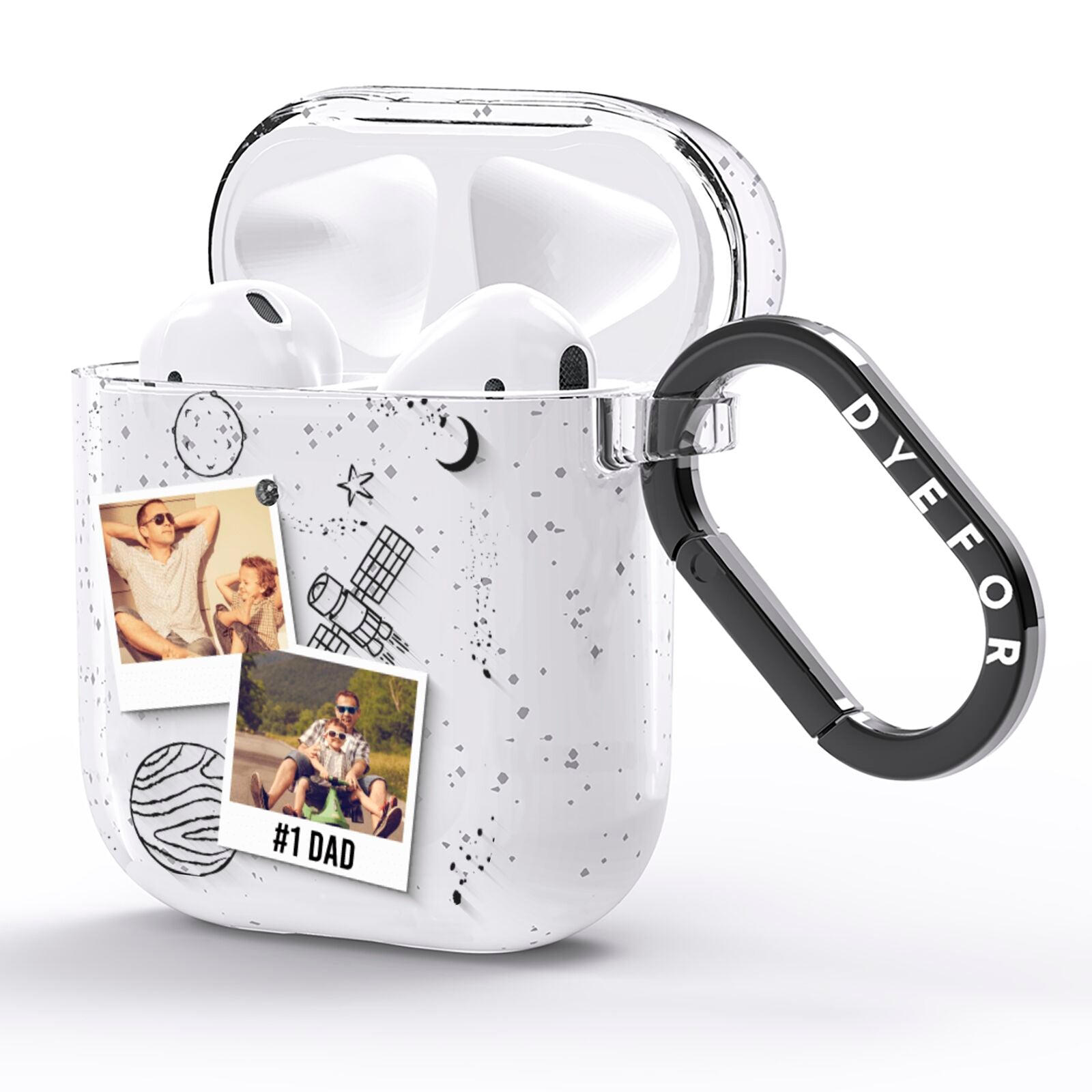 Personalised Dad Photos AirPods Glitter Case Side Image