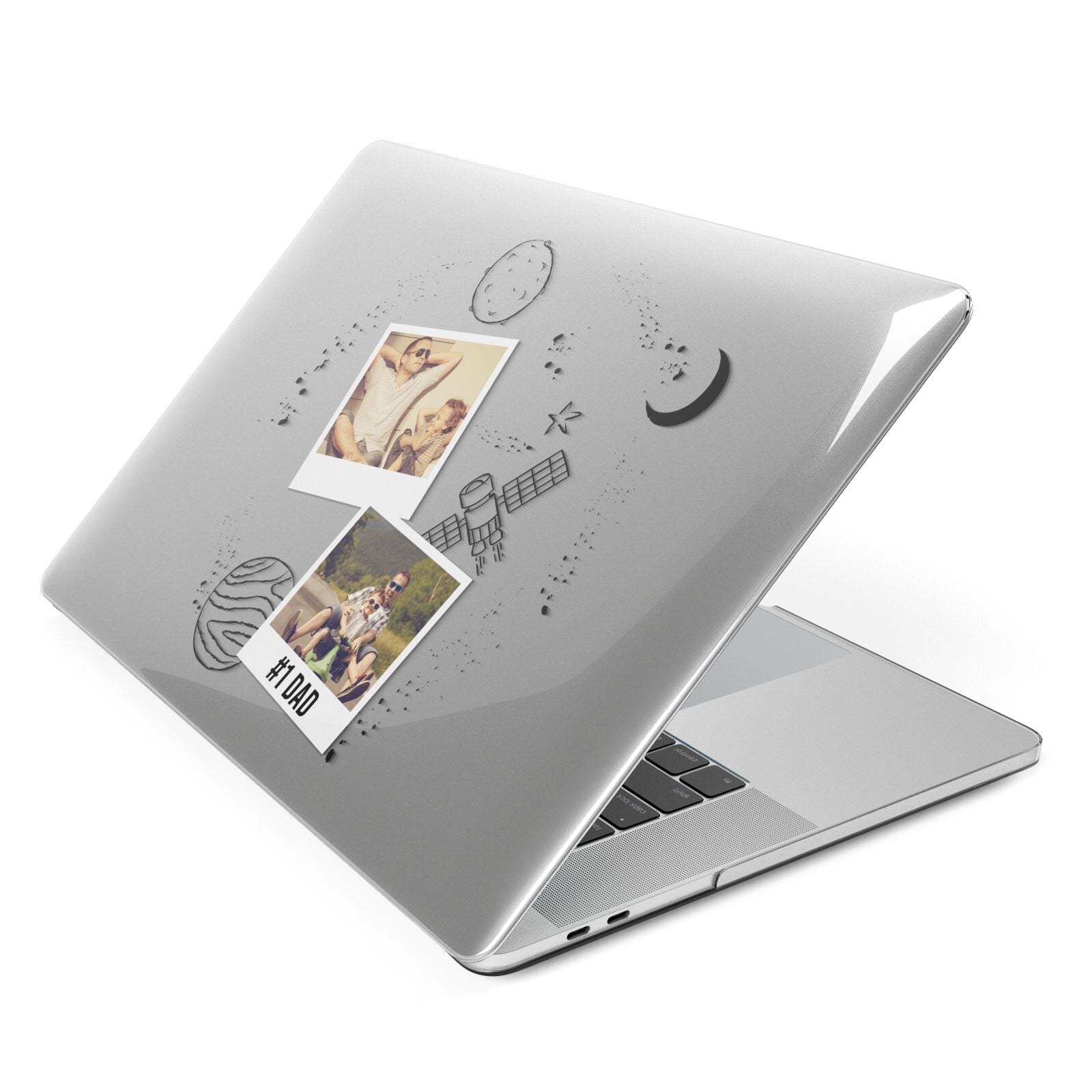 Personalised Dad Photos Apple MacBook Case Side View