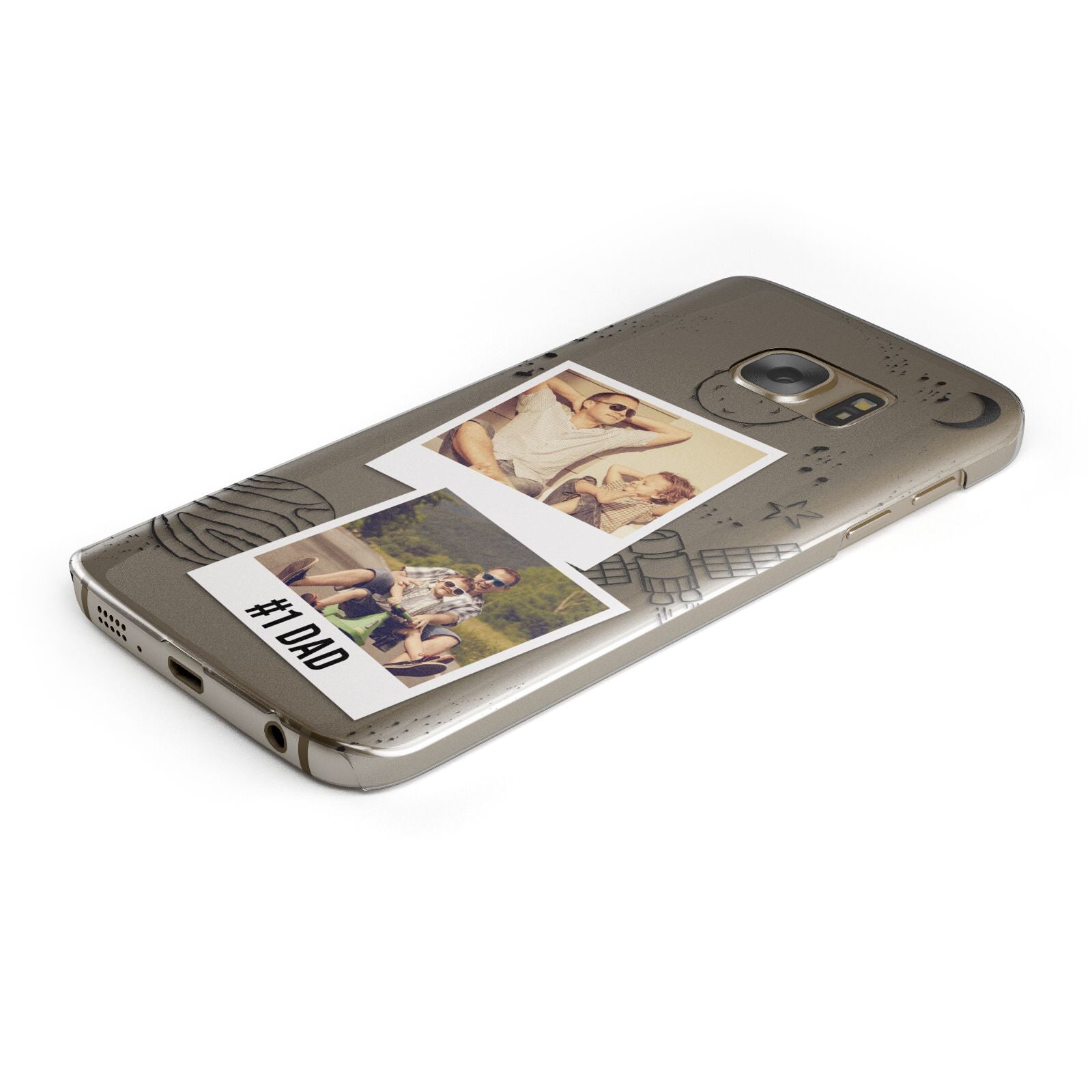 Personalised Dad Photos Protective Samsung Galaxy Case Angled Image