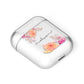 Personalised Dahlia Flowers AirPods Case Laid Flat