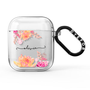 Personalisierte Dahlia Flowers AirPods Hülle