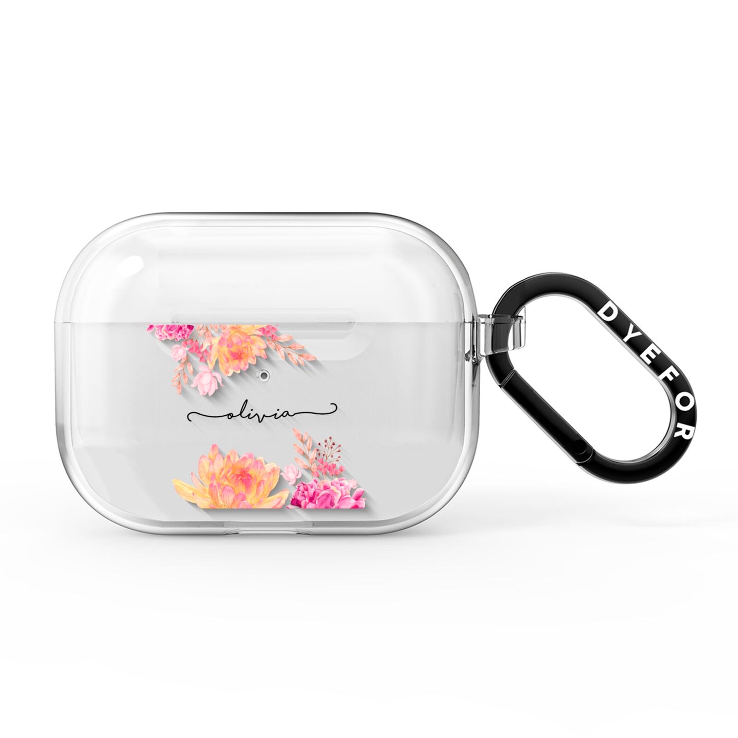 Personalised Dahlia Flowers AirPods Pro Clear Case