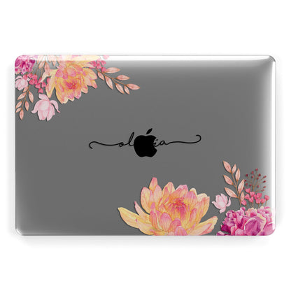 Personalised Dahlia Flowers Apple MacBook Case