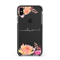 Personalised Dahlia Flowers Apple iPhone Xs Max Impact Case Black Edge on Black Phone