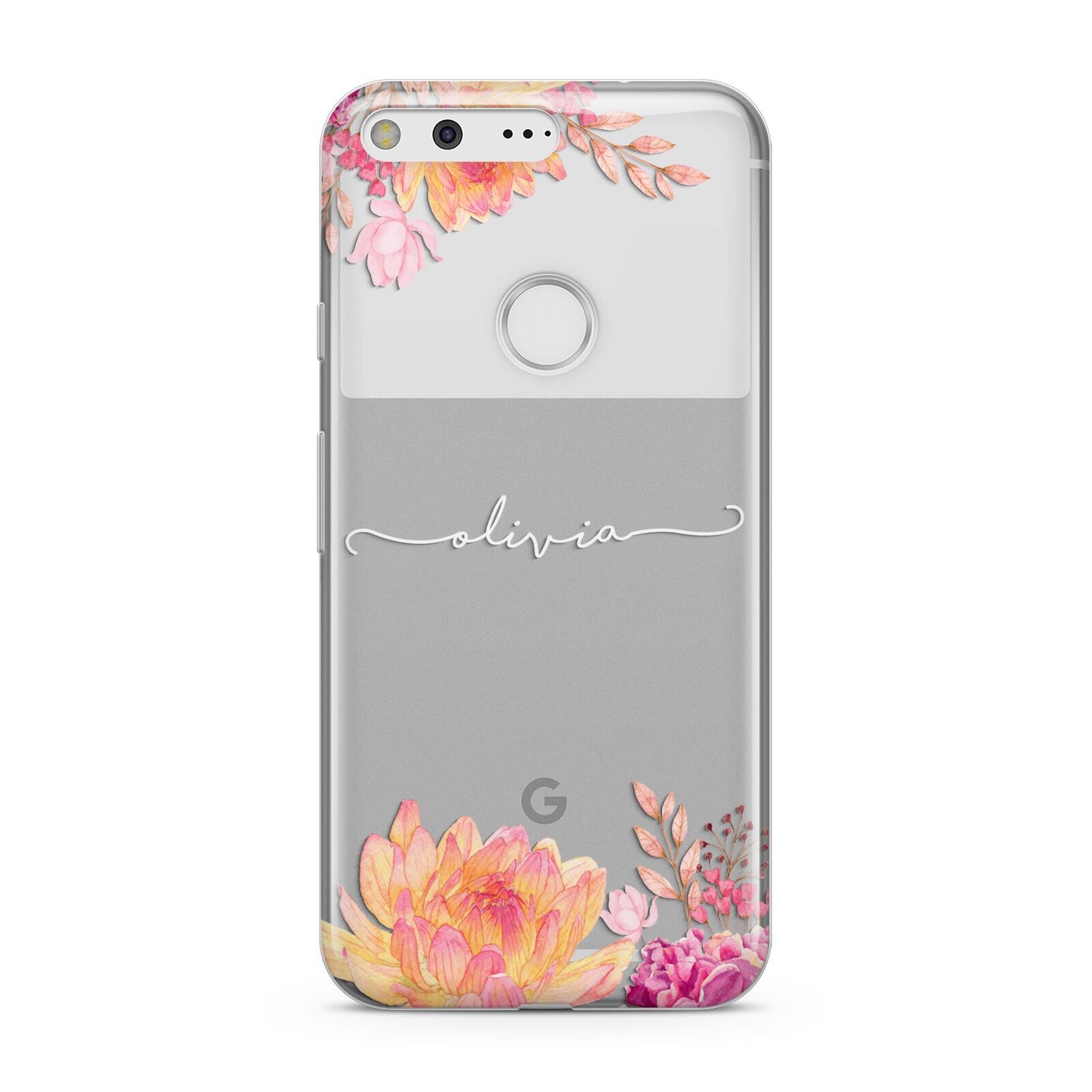 Personalised Dahlia Flowers Google Pixel Case