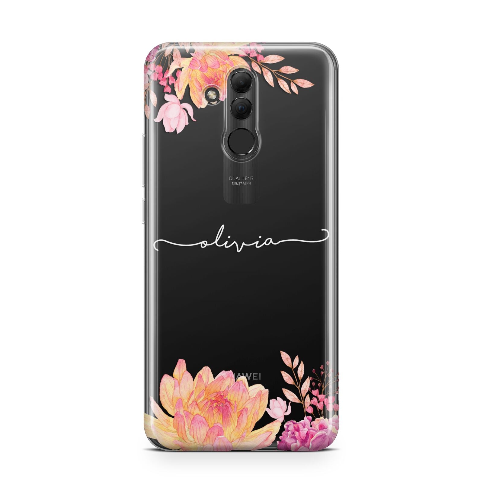 Personalised Dahlia Flowers Huawei Mate 20 Lite