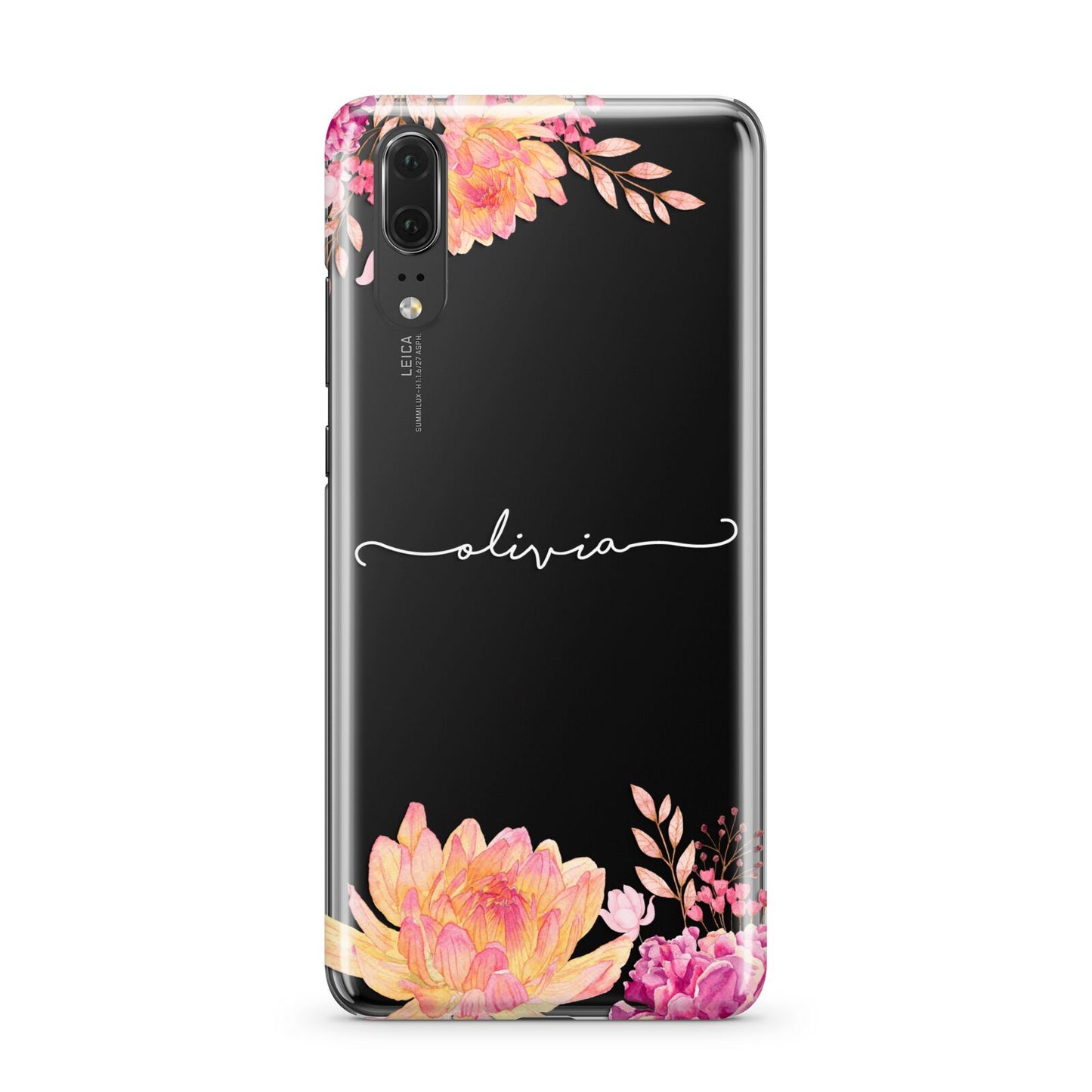 Personalised Dahlia Flowers Huawei P20 Phone Case