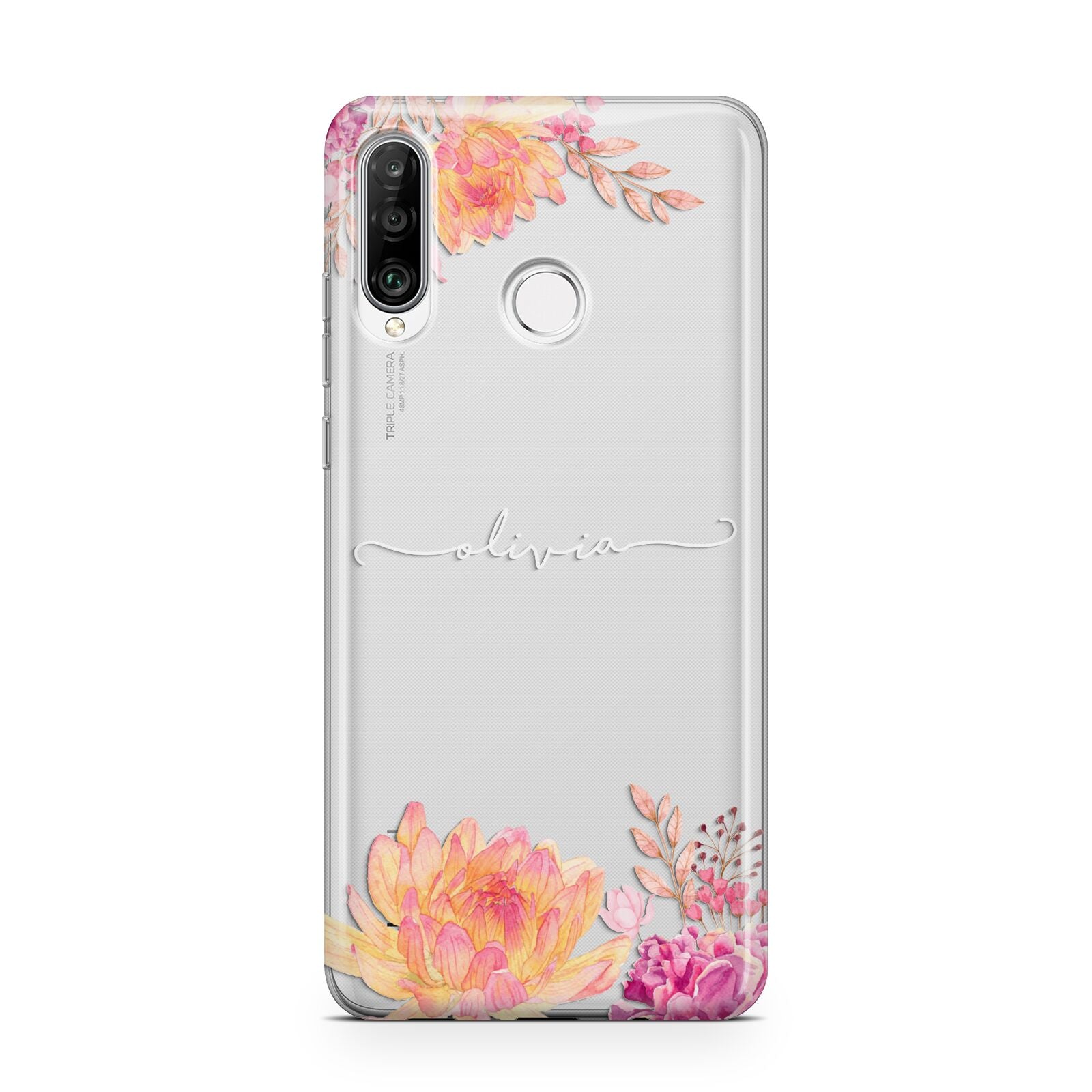 Personalised Dahlia Flowers Huawei P30 Lite Phone Case