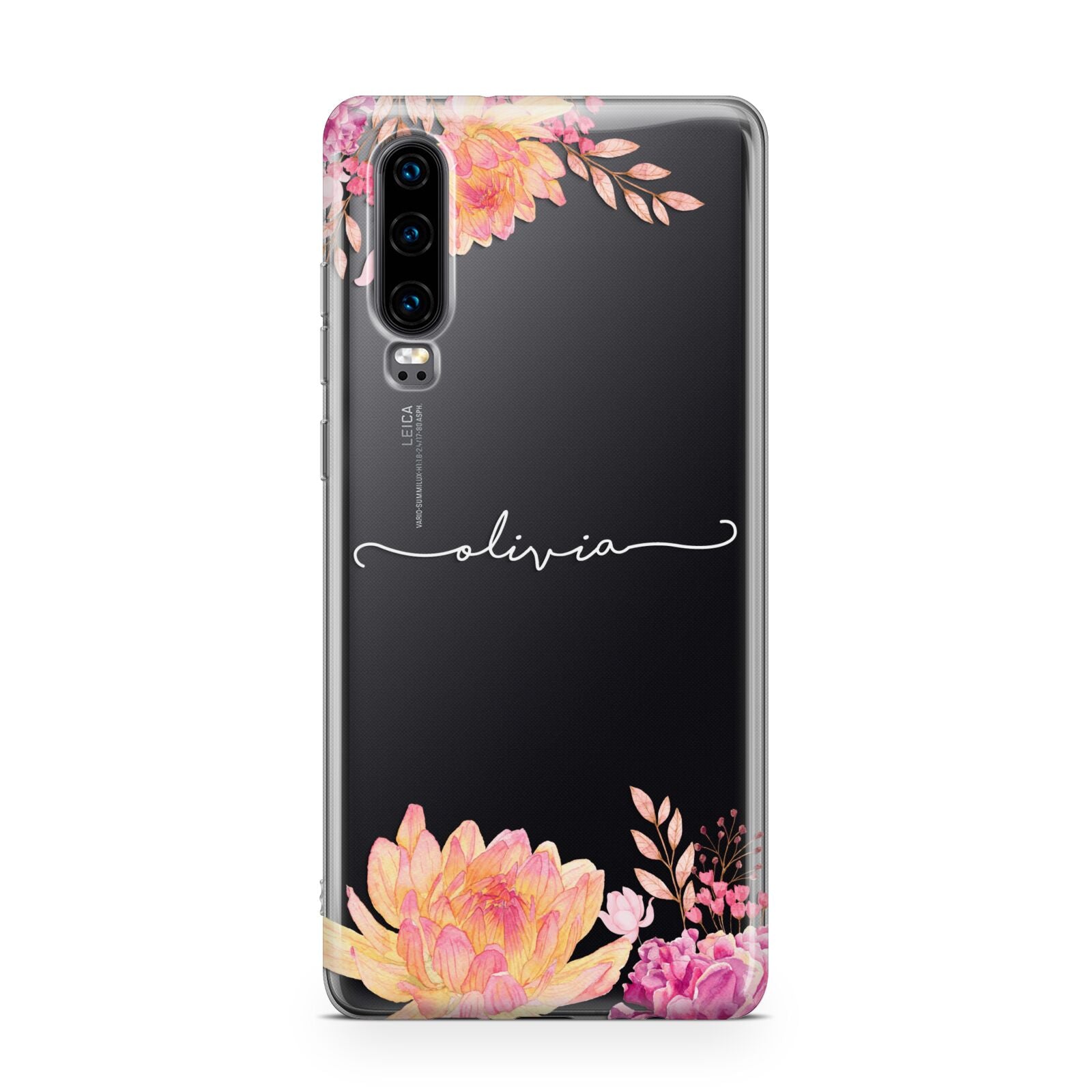 Personalised Dahlia Flowers Huawei P30 Phone Case