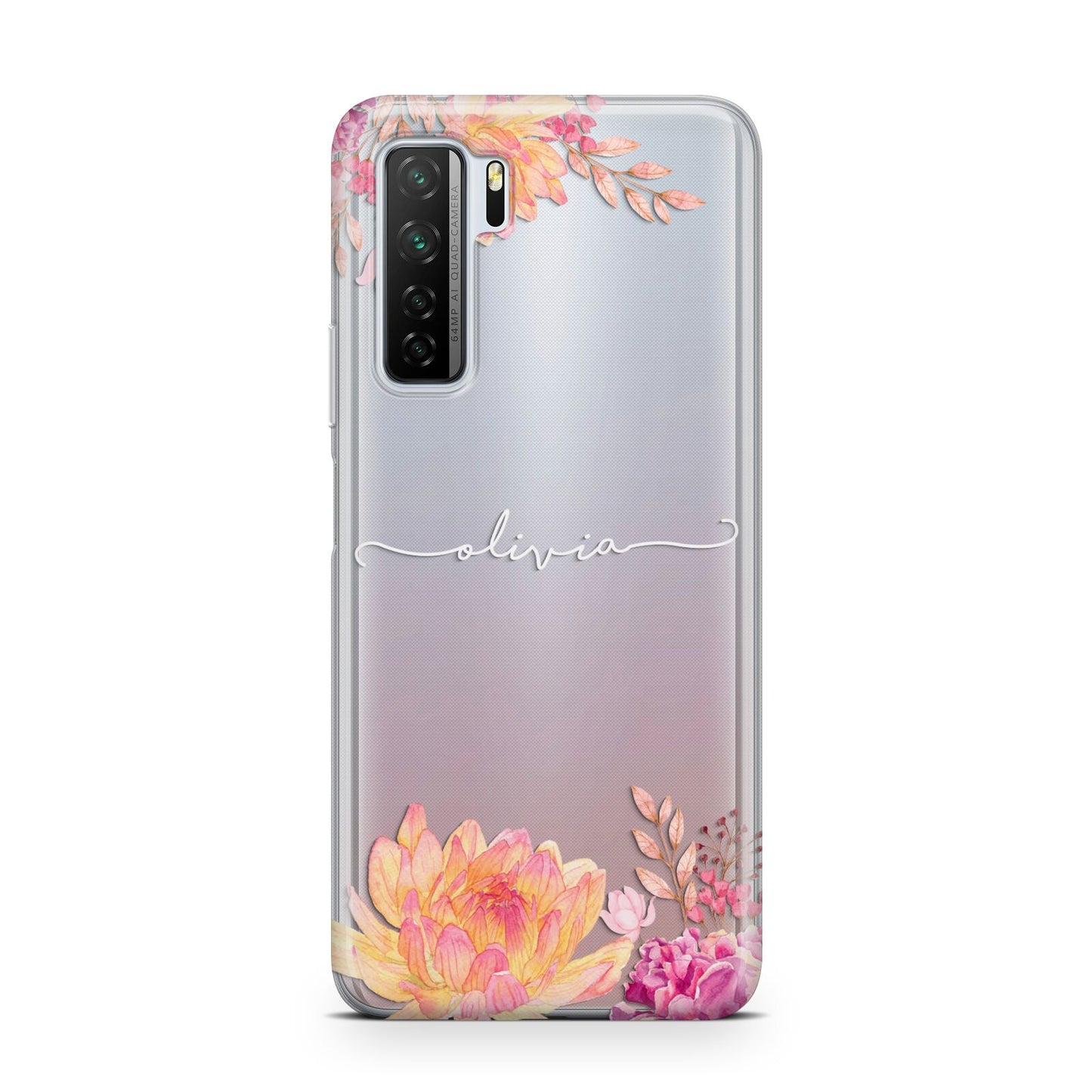 Personalised Dahlia Flowers Huawei P40 Lite 5G Phone Case