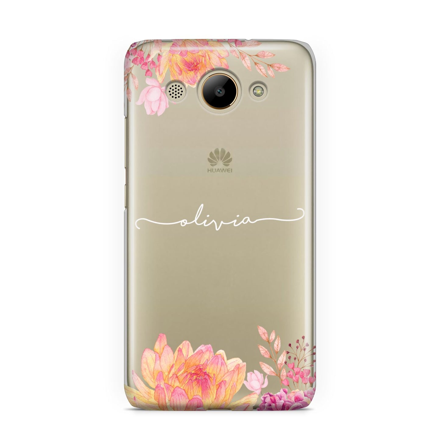 Personalised Dahlia Flowers Huawei Y3 2017