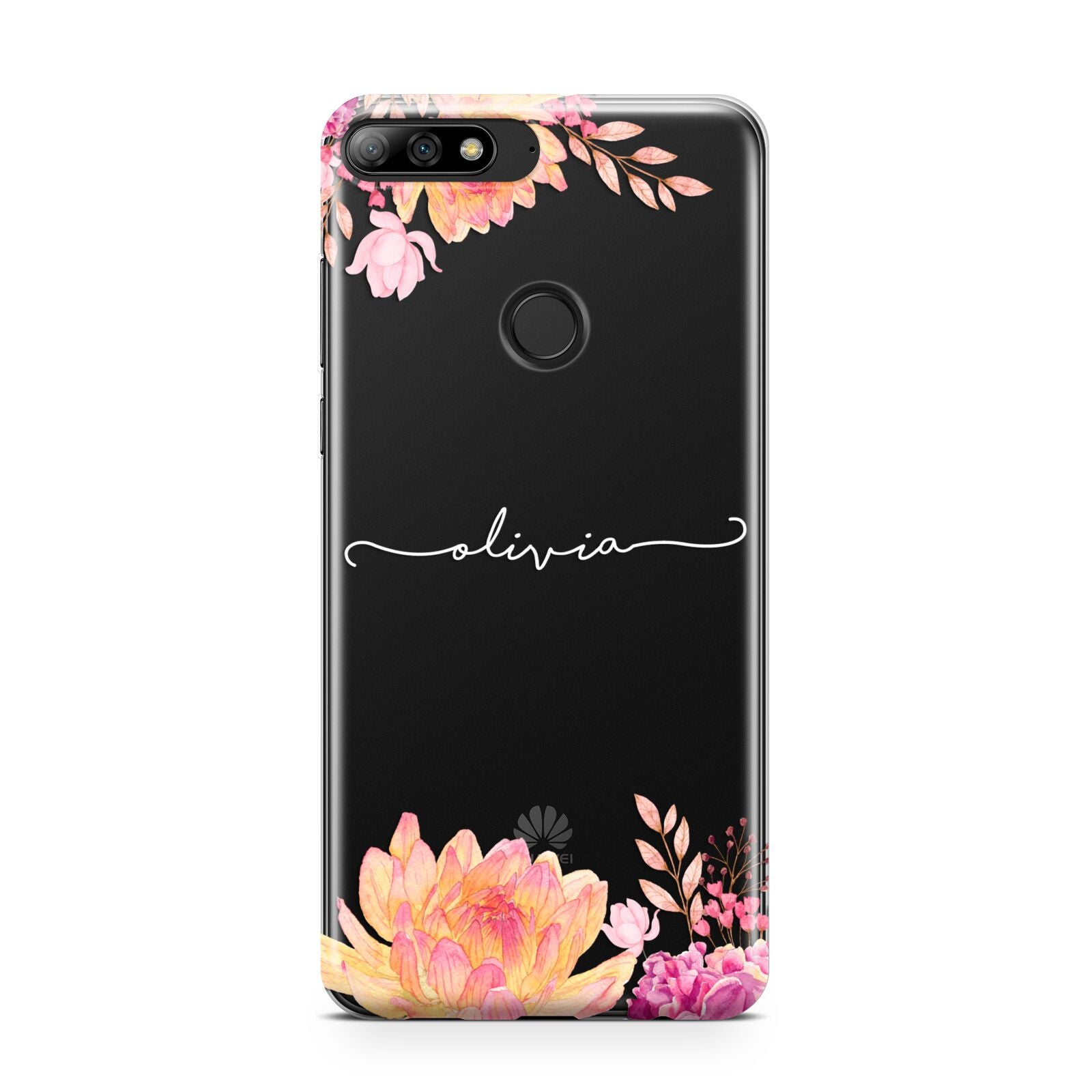 Personalised Dahlia Flowers Huawei Y7 2018