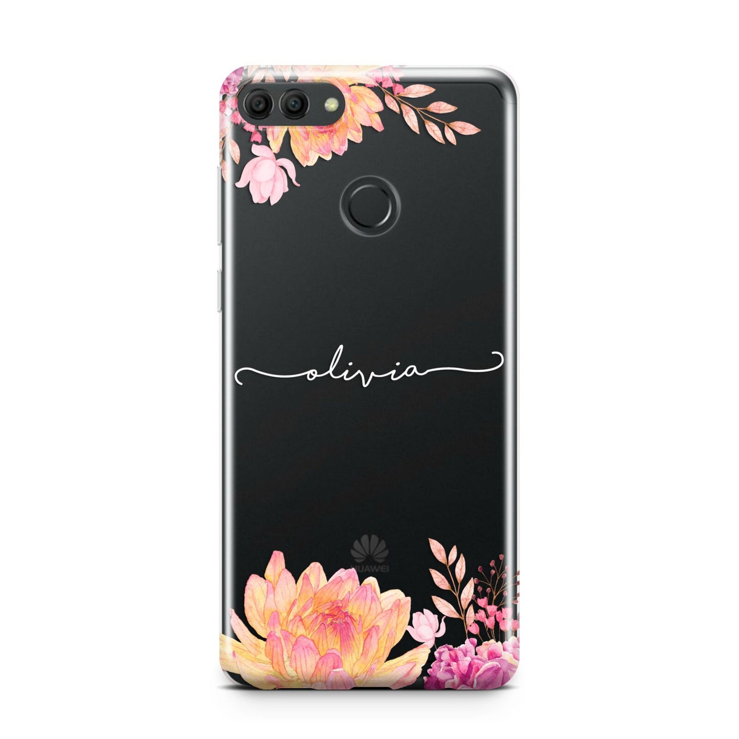 Personalised Dahlia Flowers Huawei Y9 2018