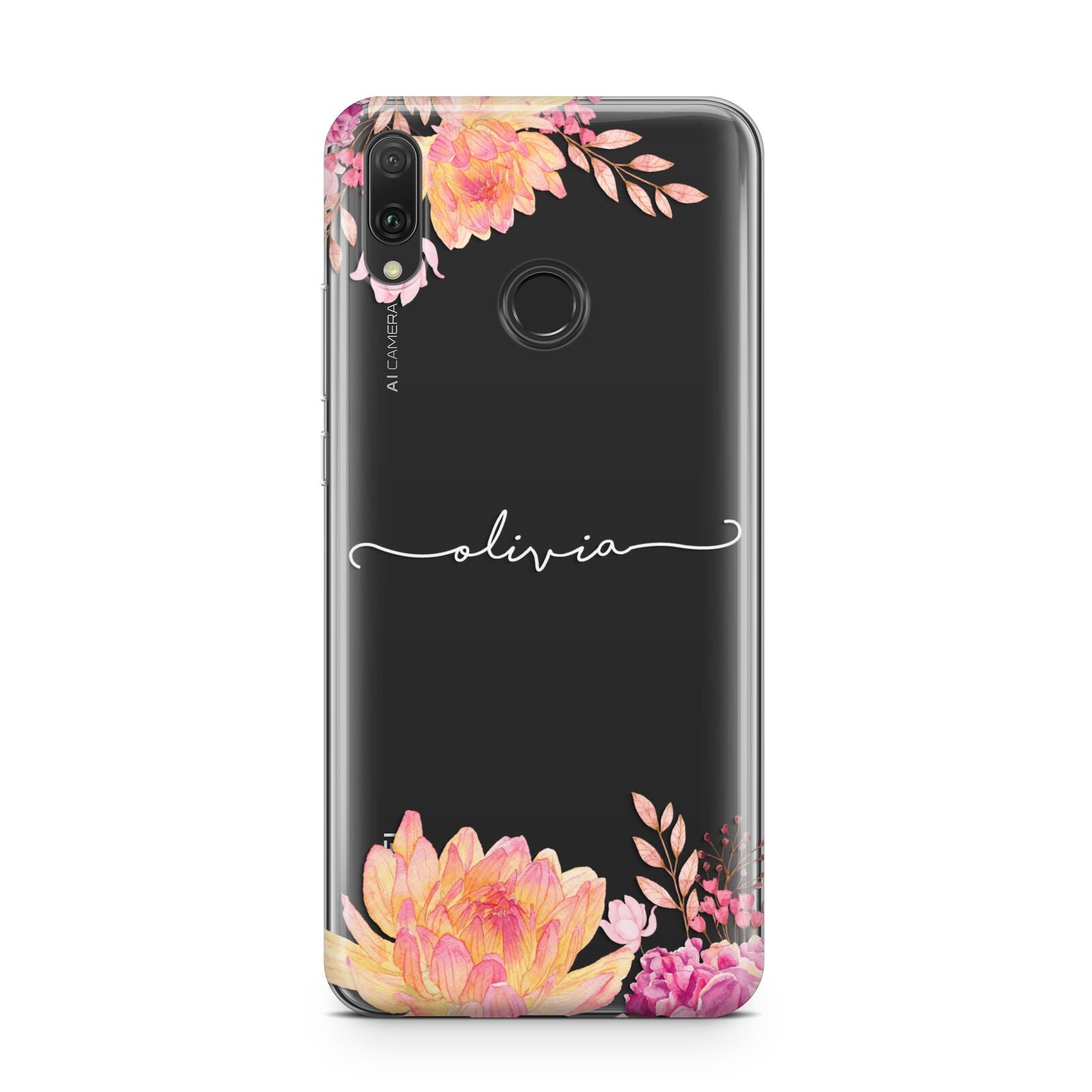 Personalised Dahlia Flowers Huawei Y9 2019