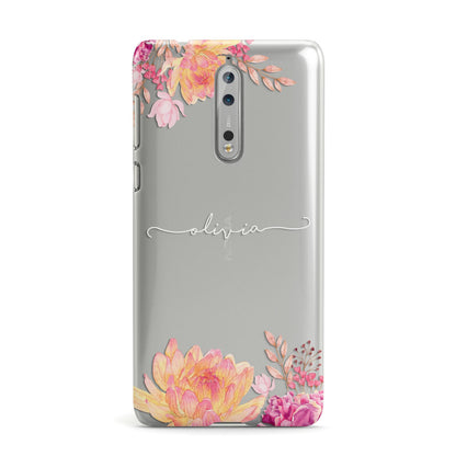 Personalised Dahlia Flowers Nokia Case