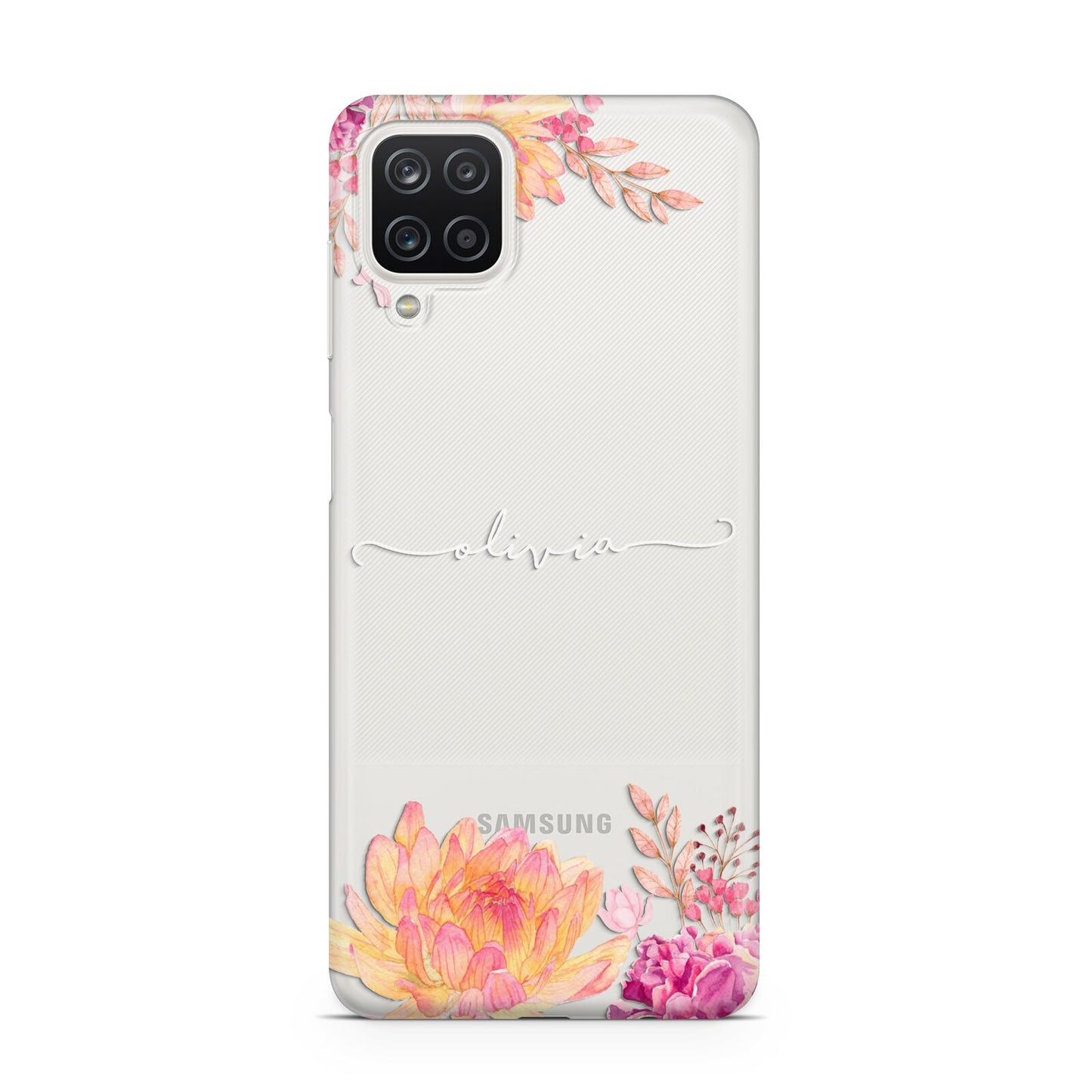 Personalised Dahlia Flowers Samsung A12 Case