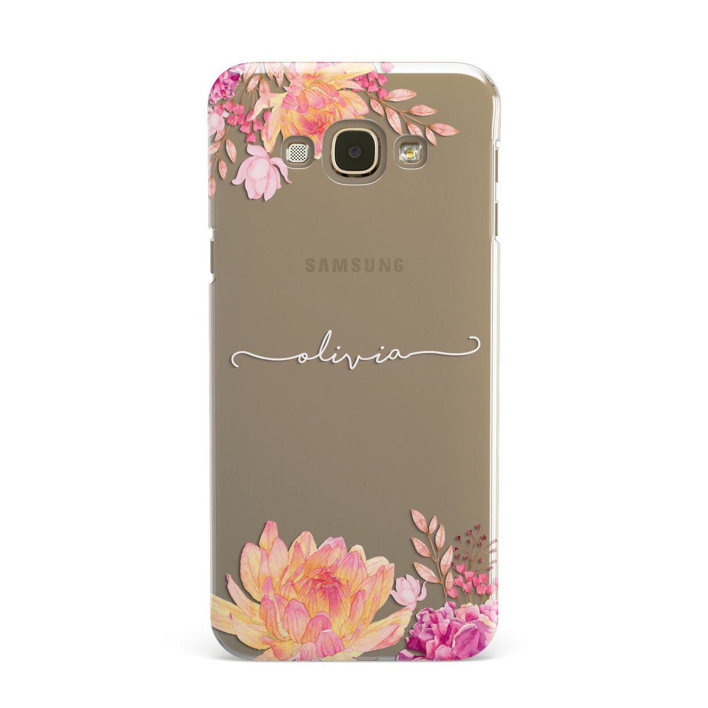 Personalised Dahlia Flowers Samsung Galaxy A8 Case