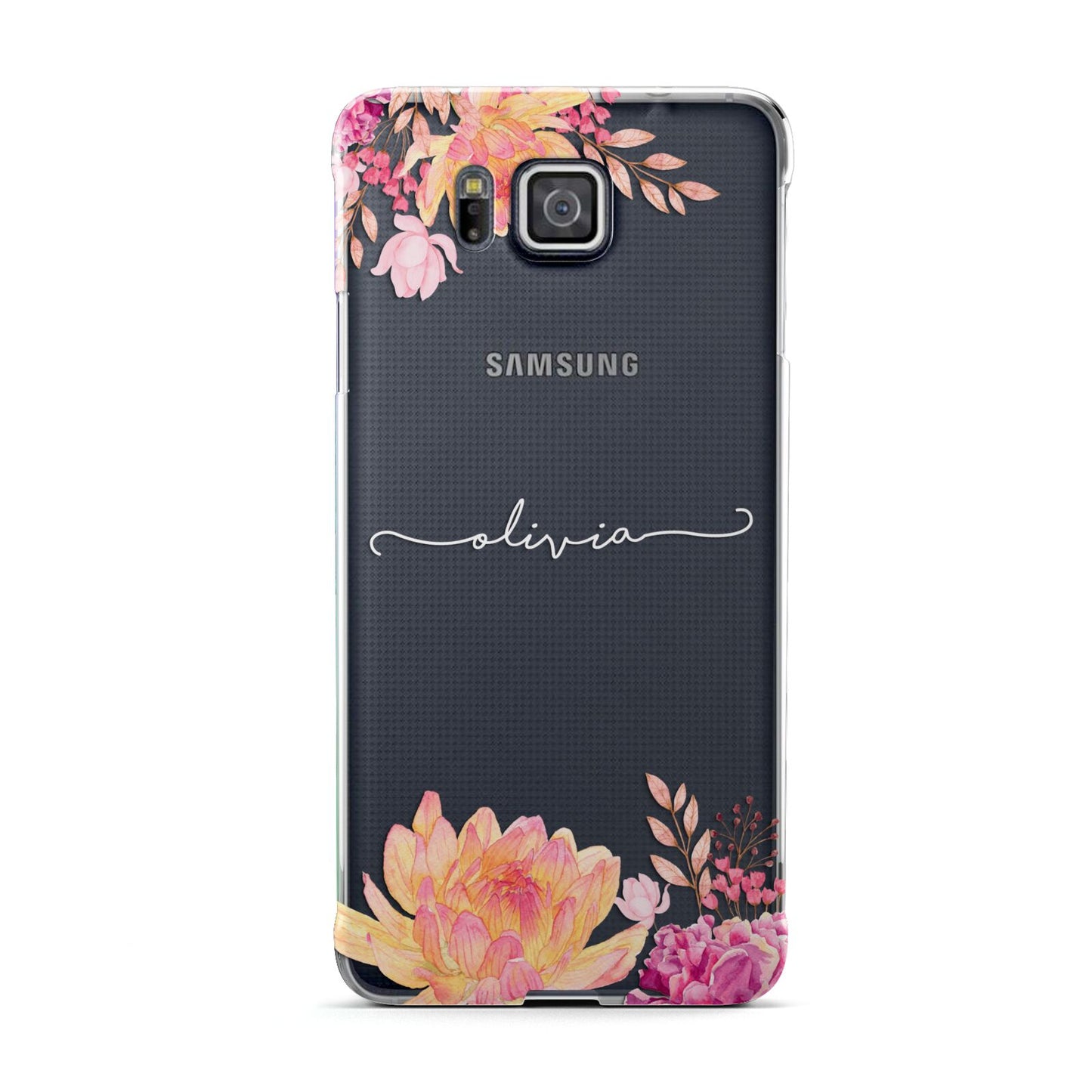 Personalised Dahlia Flowers Samsung Galaxy Alpha Case