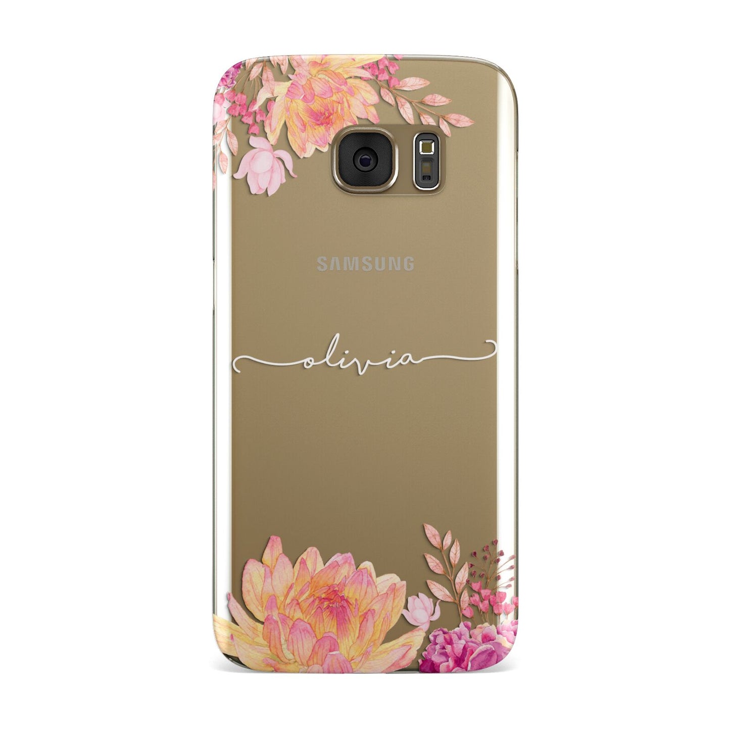 Personalised Dahlia Flowers Samsung Galaxy Case