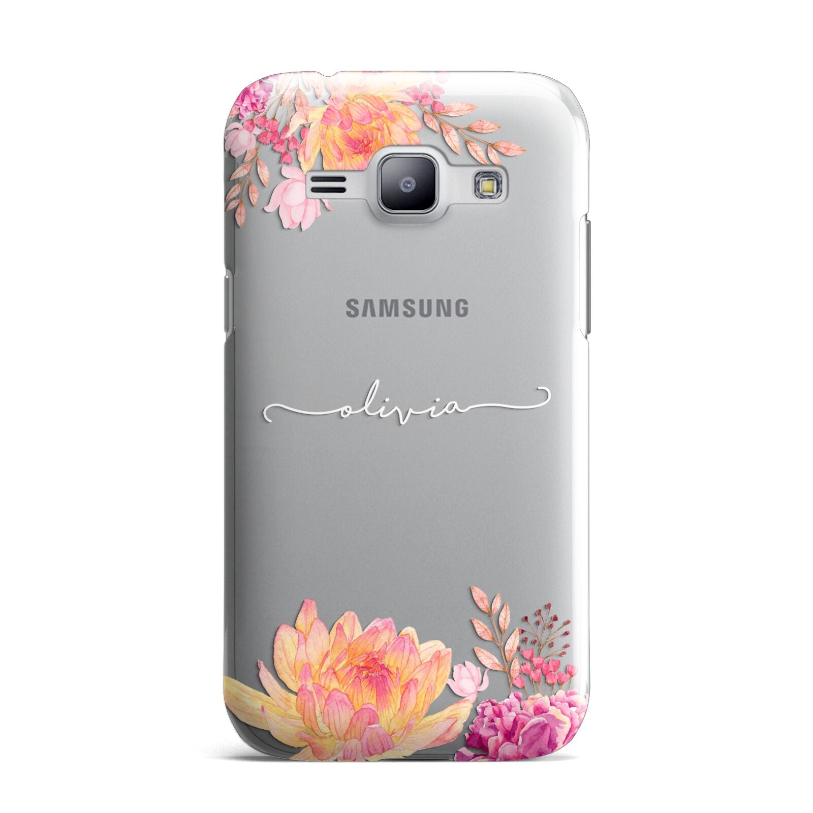 Personalised Dahlia Flowers Samsung Galaxy J1 2015 Case