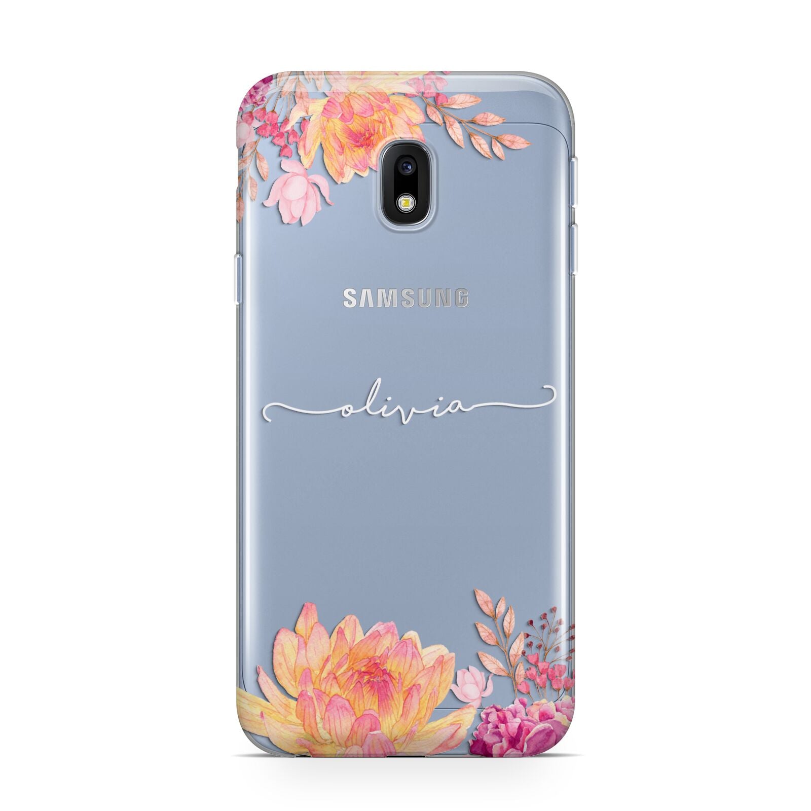 Personalised Dahlia Flowers Samsung Galaxy J3 2017 Case