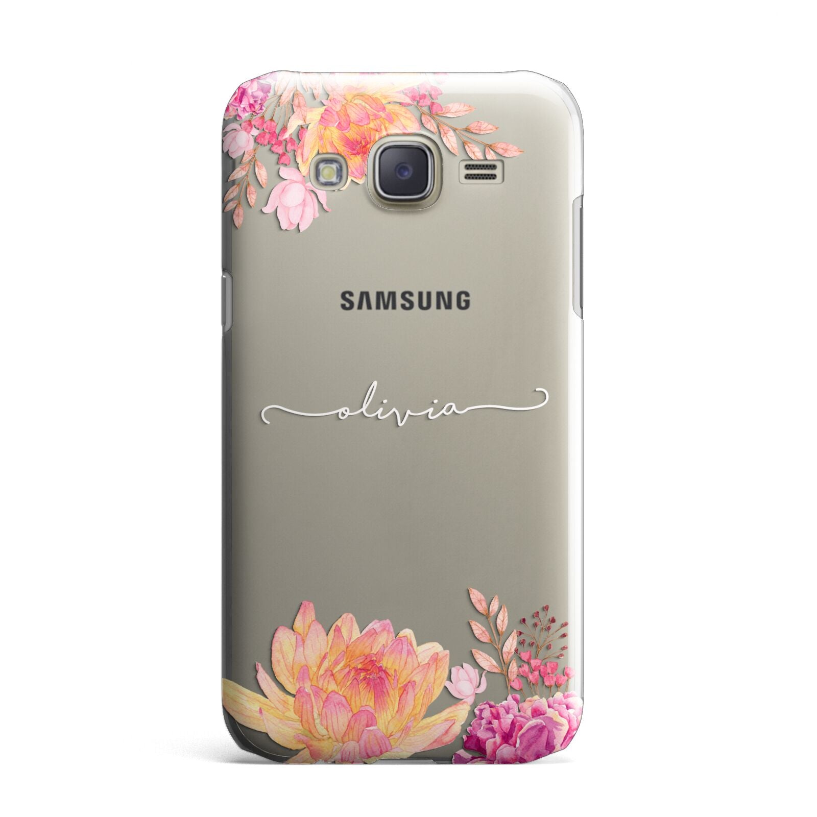 Personalised Dahlia Flowers Samsung Galaxy J7 Case