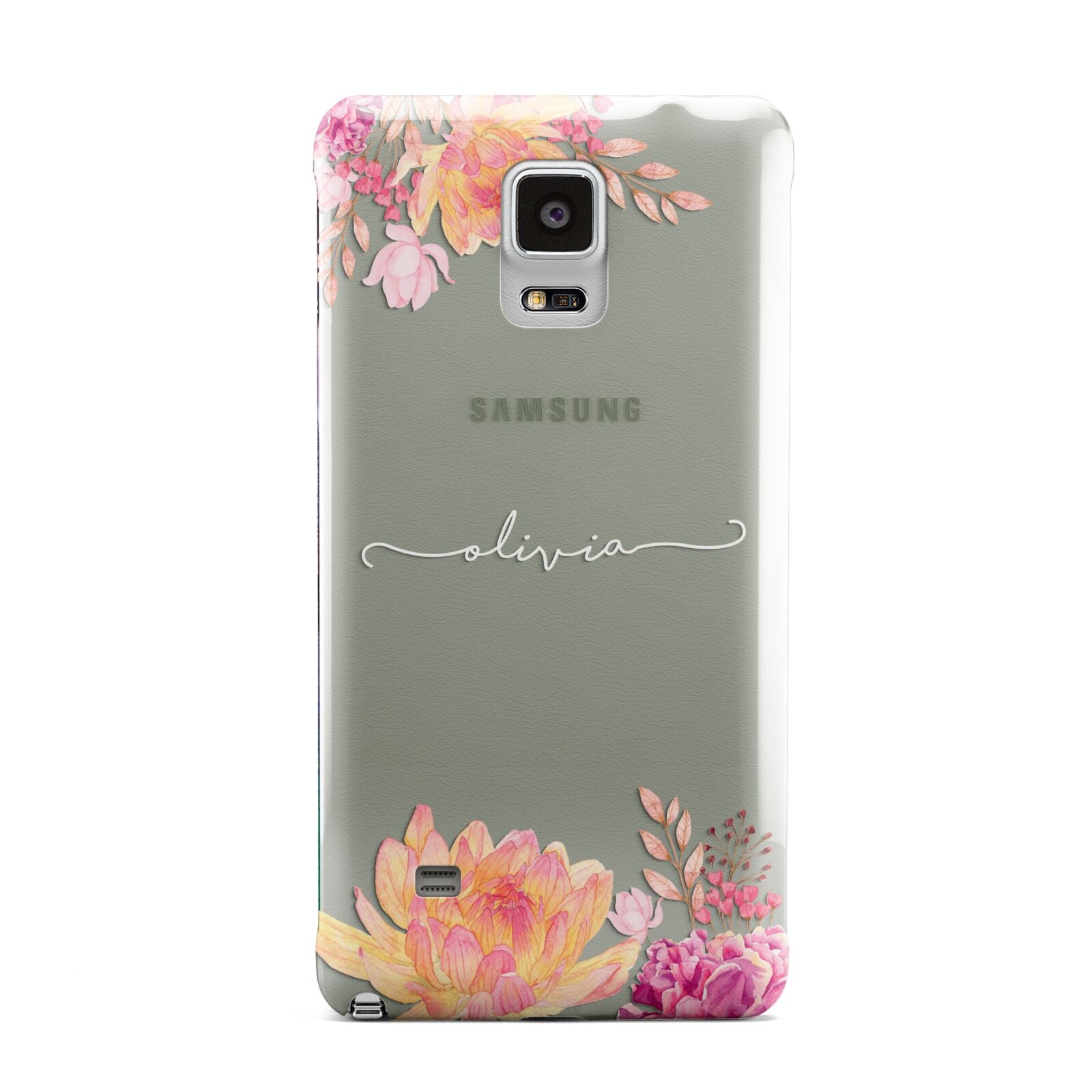 Personalised Dahlia Flowers Samsung Galaxy Note 4 Case