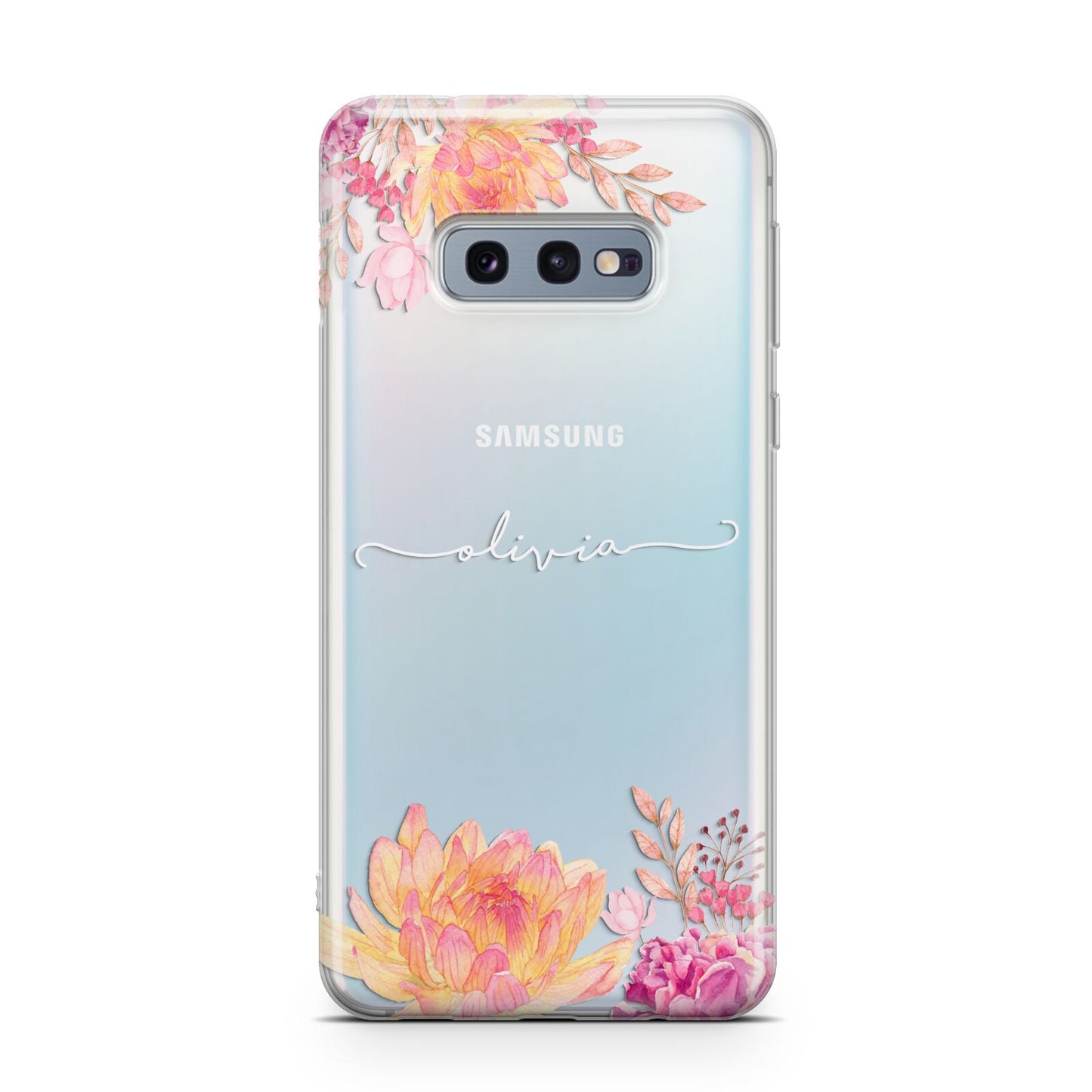 Personalised Dahlia Flowers Samsung Galaxy S10E Case