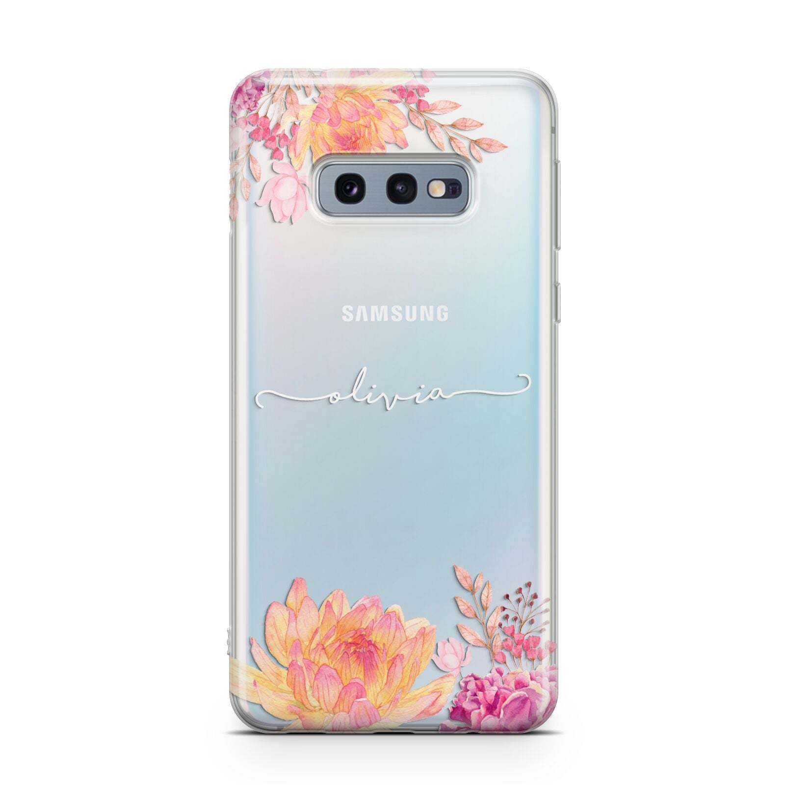 Personalised Dahlia Flowers Samsung Galaxy S10E Case