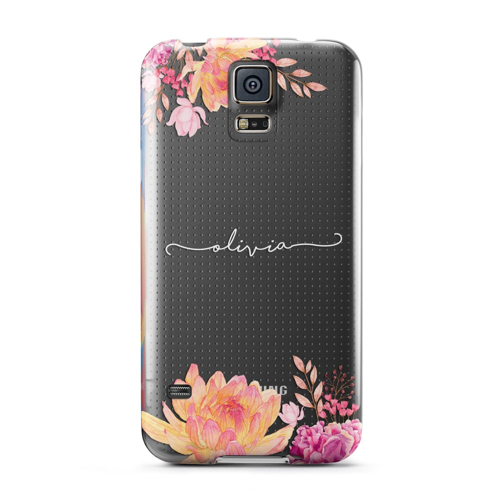 Personalised Dahlia Flowers Samsung Galaxy S5 Case